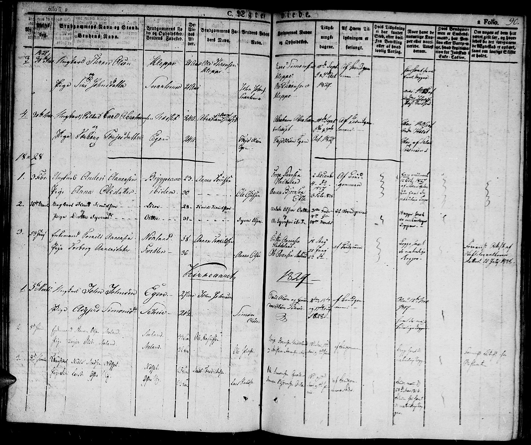 Hægebostad sokneprestkontor, SAK/1111-0024/F/Fa/Fab/L0001: Ministerialbok nr. A 1, 1823-1867, s. 90