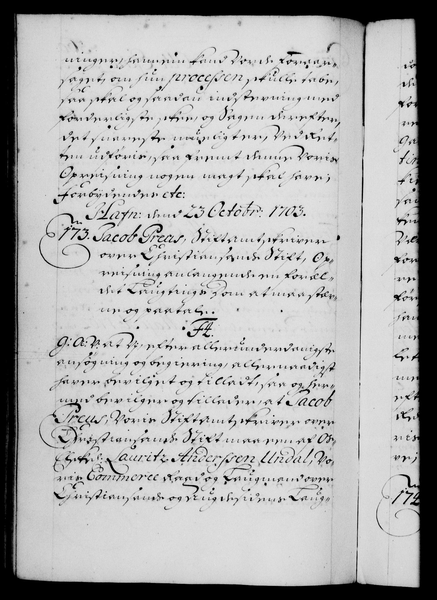 Danske Kanselli 1572-1799, AV/RA-EA-3023/F/Fc/Fca/Fcaa/L0018: Norske registre, 1699-1703, s. 560b