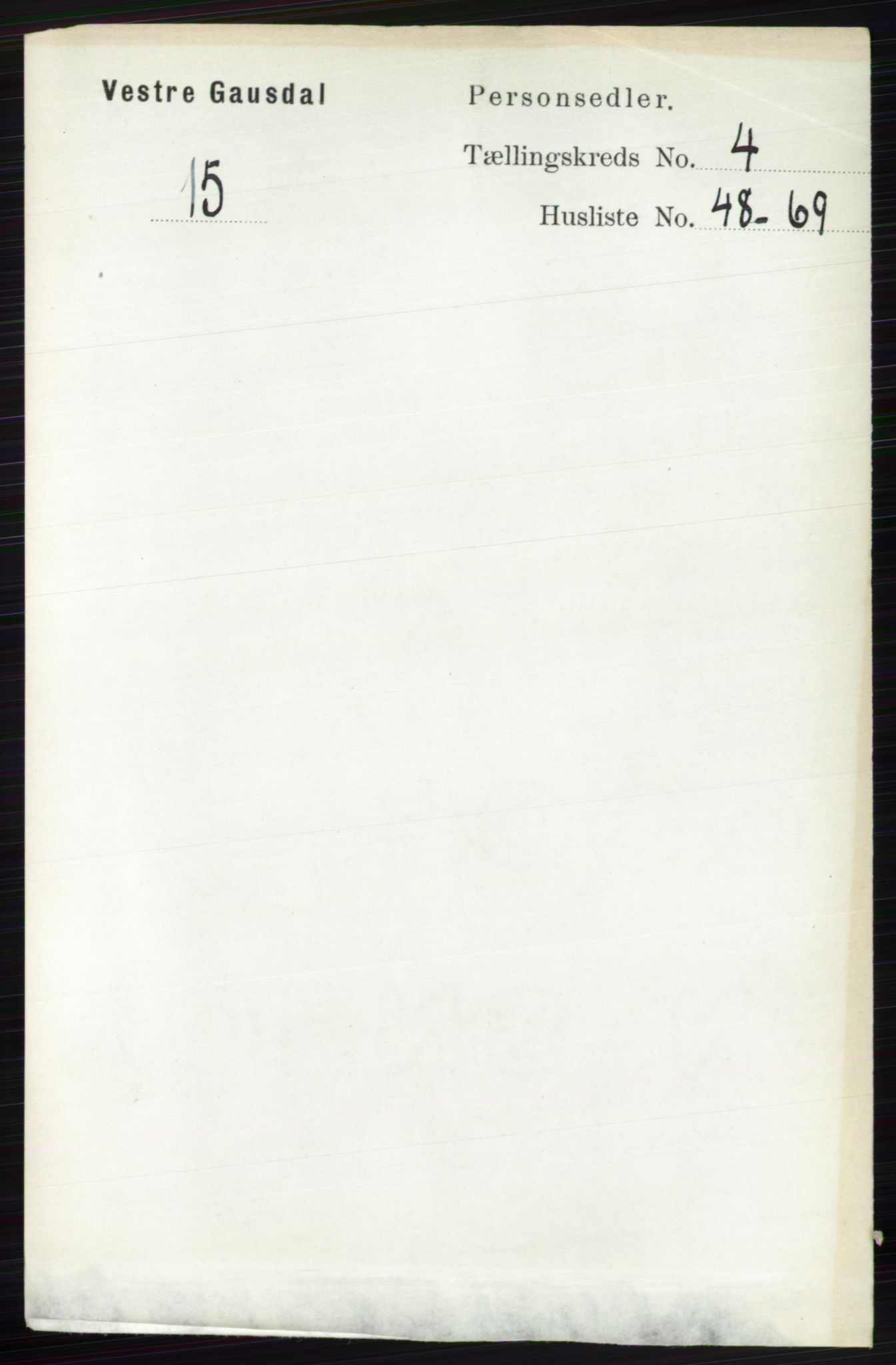 RA, Folketelling 1891 for 0523 Vestre Gausdal herred, 1891, s. 1977