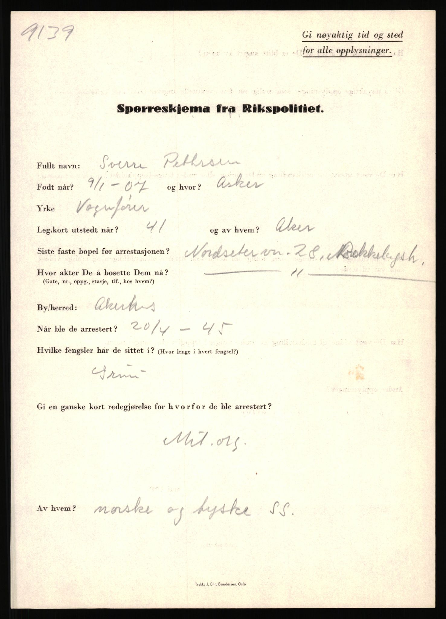 Rikspolitisjefen, AV/RA-S-1560/L/L0014: Pettersen, Aksel - Savosnick, Ernst, 1940-1945, s. 145