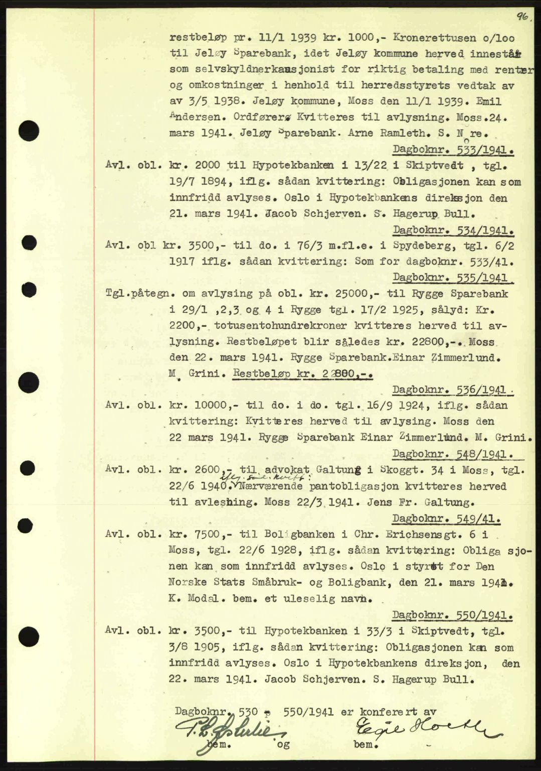 Moss sorenskriveri, SAO/A-10168: Pantebok nr. B10, 1940-1941, Dagboknr: 533/1941