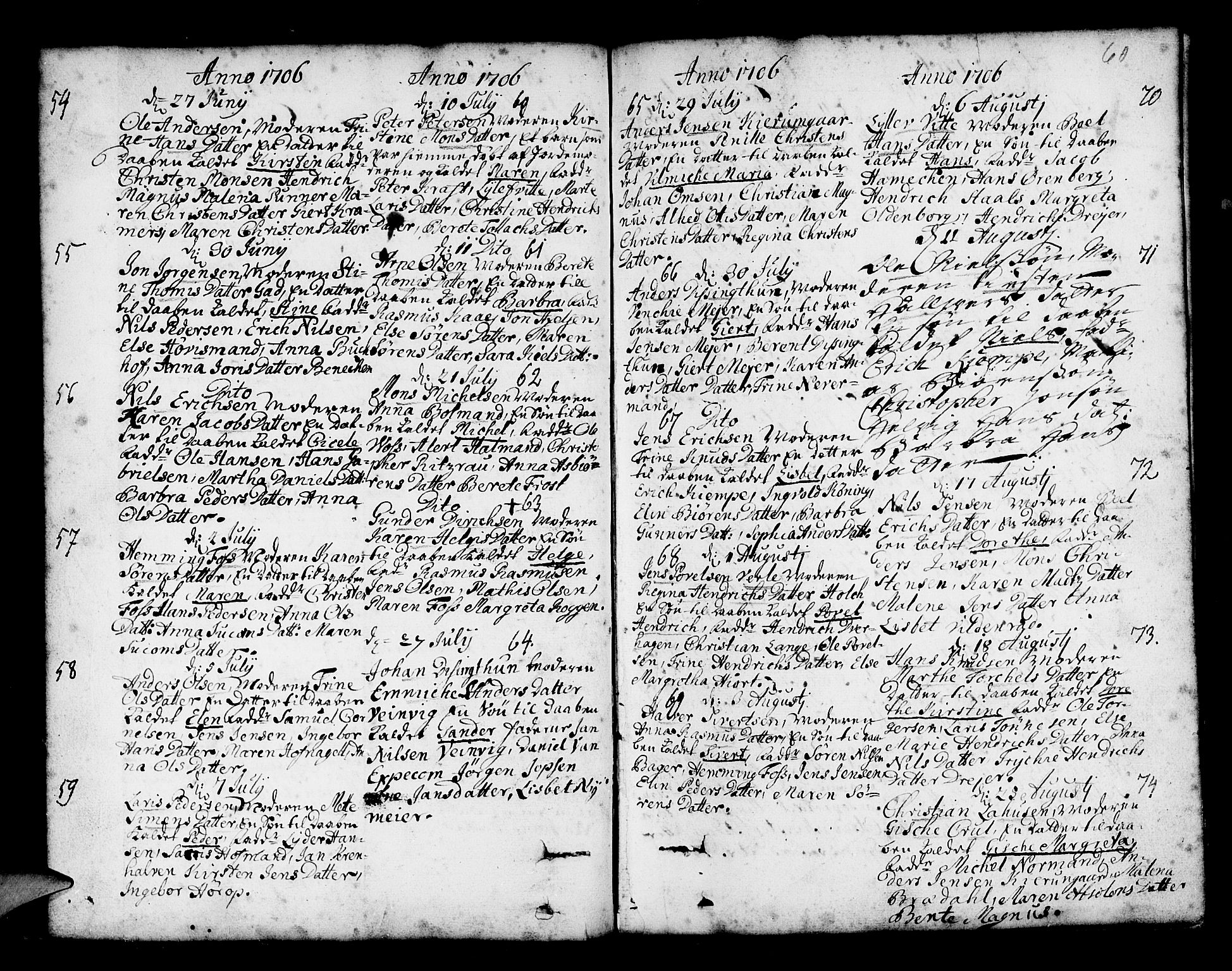 Nykirken Sokneprestembete, AV/SAB-A-77101/H/Haa/L0002: Ministerialbok nr. A 2, 1700-1723, s. 60