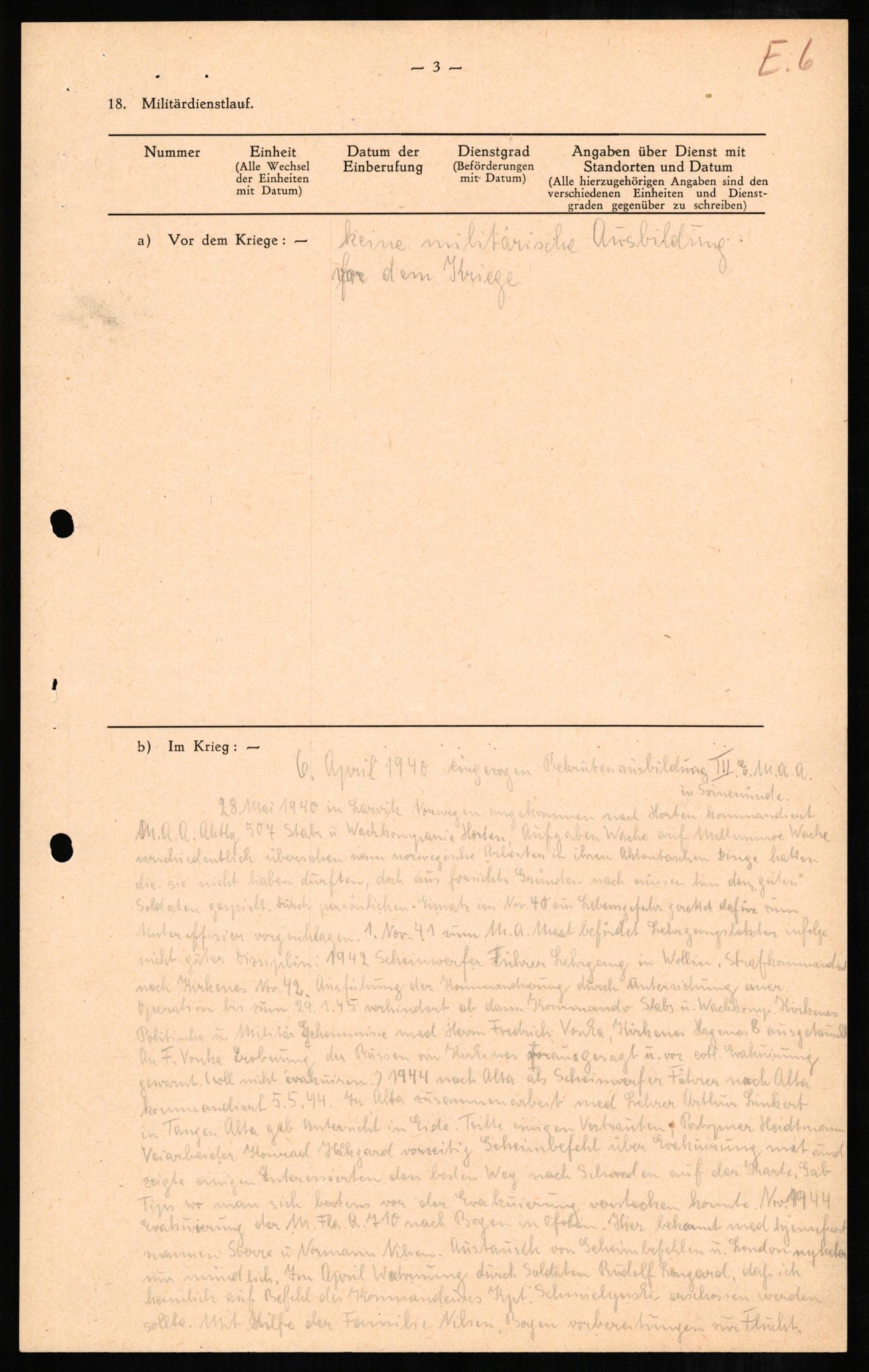 Forsvaret, Forsvarets overkommando II, AV/RA-RAFA-3915/D/Db/L0007: CI Questionaires. Tyske okkupasjonsstyrker i Norge. Tyskere., 1945-1946, s. 5