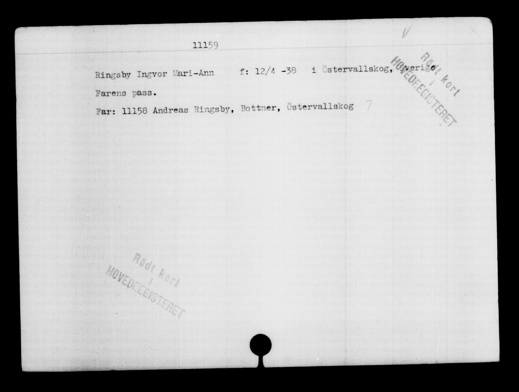 Den Kgl. Norske Legasjons Flyktningskontor, AV/RA-S-6753/V/Va/L0006: Kjesäterkartoteket.  Flyktningenr. 9400-12711, 1940-1945, s. 1995