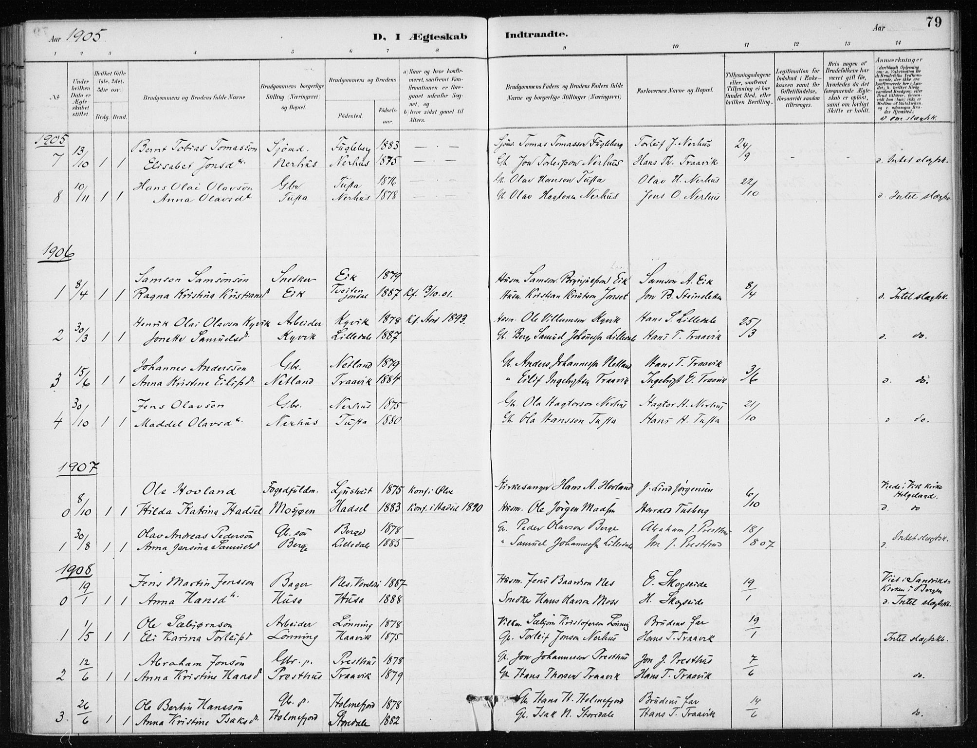 Kvinnherad sokneprestembete, AV/SAB-A-76401/H/Haa: Ministerialbok nr. E 1, 1887-1912, s. 79