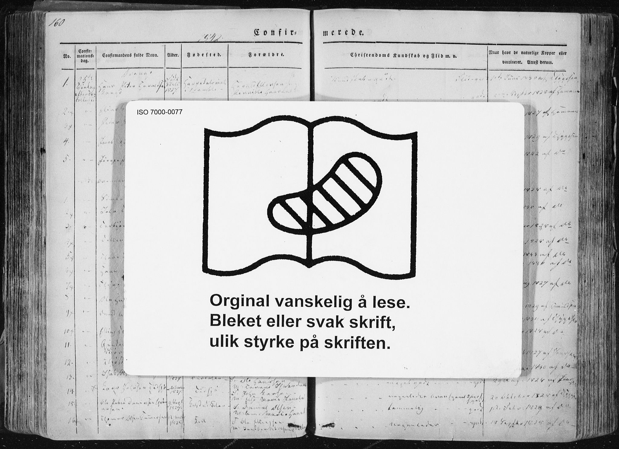 Sannidal kirkebøker, AV/SAKO-A-296/F/Fa/L0007: Ministerialbok nr. 7, 1831-1854, s. 160