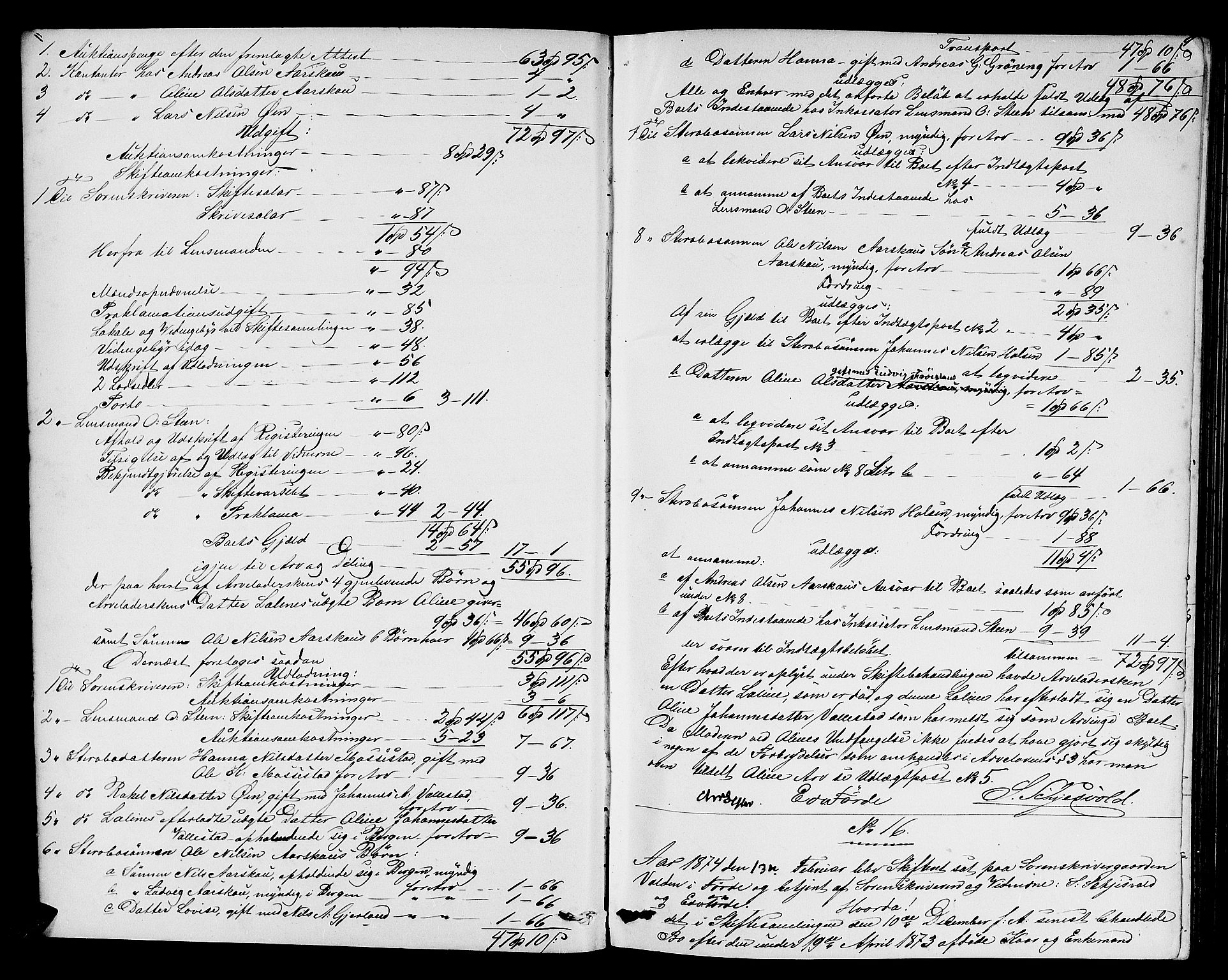 Sunnfjord tingrett, AV/SAB-A-3201/1/H/Hd/L0005: Skifteutlodningsprotokoll, 1874-1881, s. 8b-9a