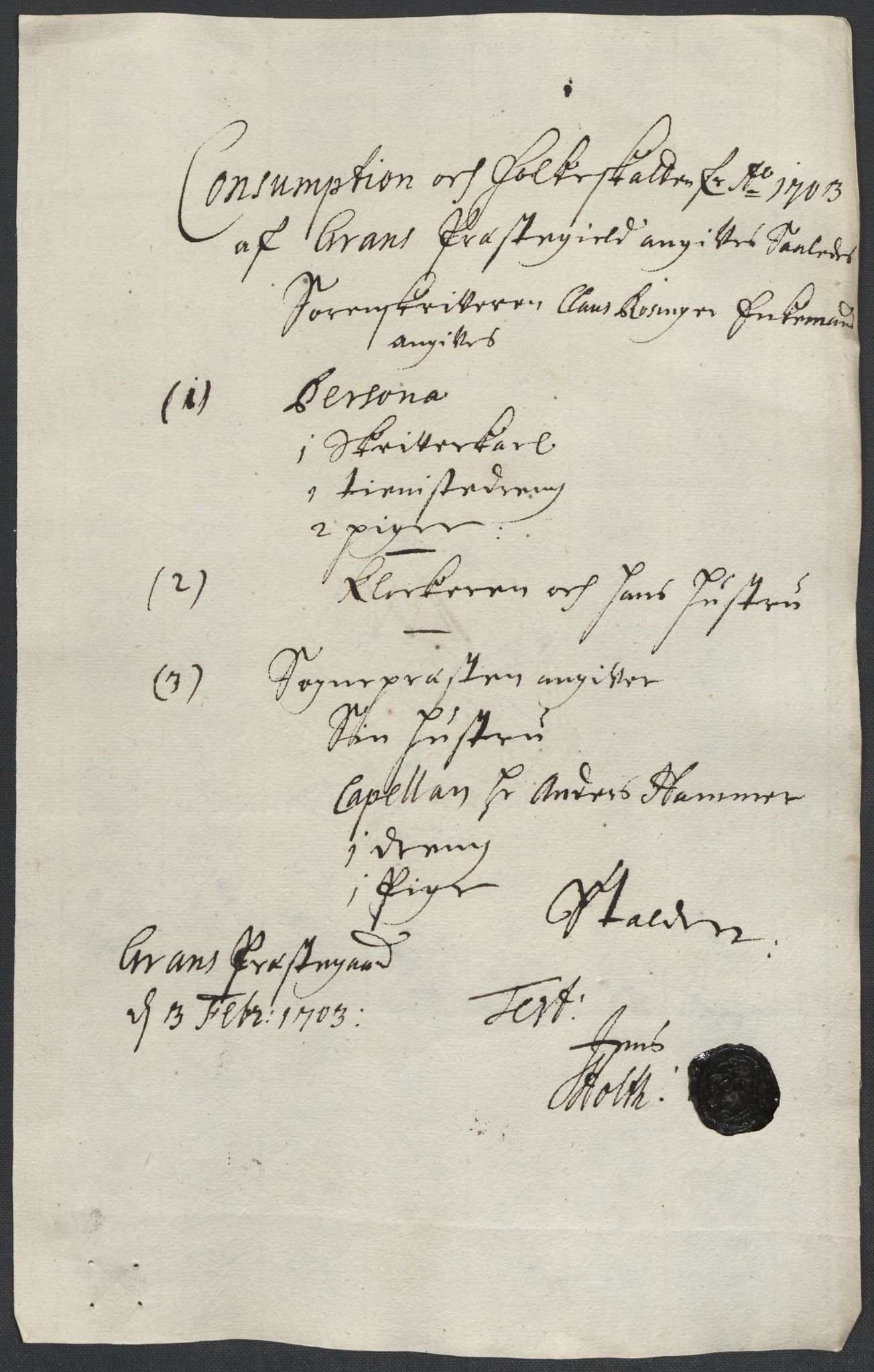 Rentekammeret inntil 1814, Reviderte regnskaper, Fogderegnskap, AV/RA-EA-4092/R18/L1301: Fogderegnskap Hadeland, Toten og Valdres, 1703, s. 114