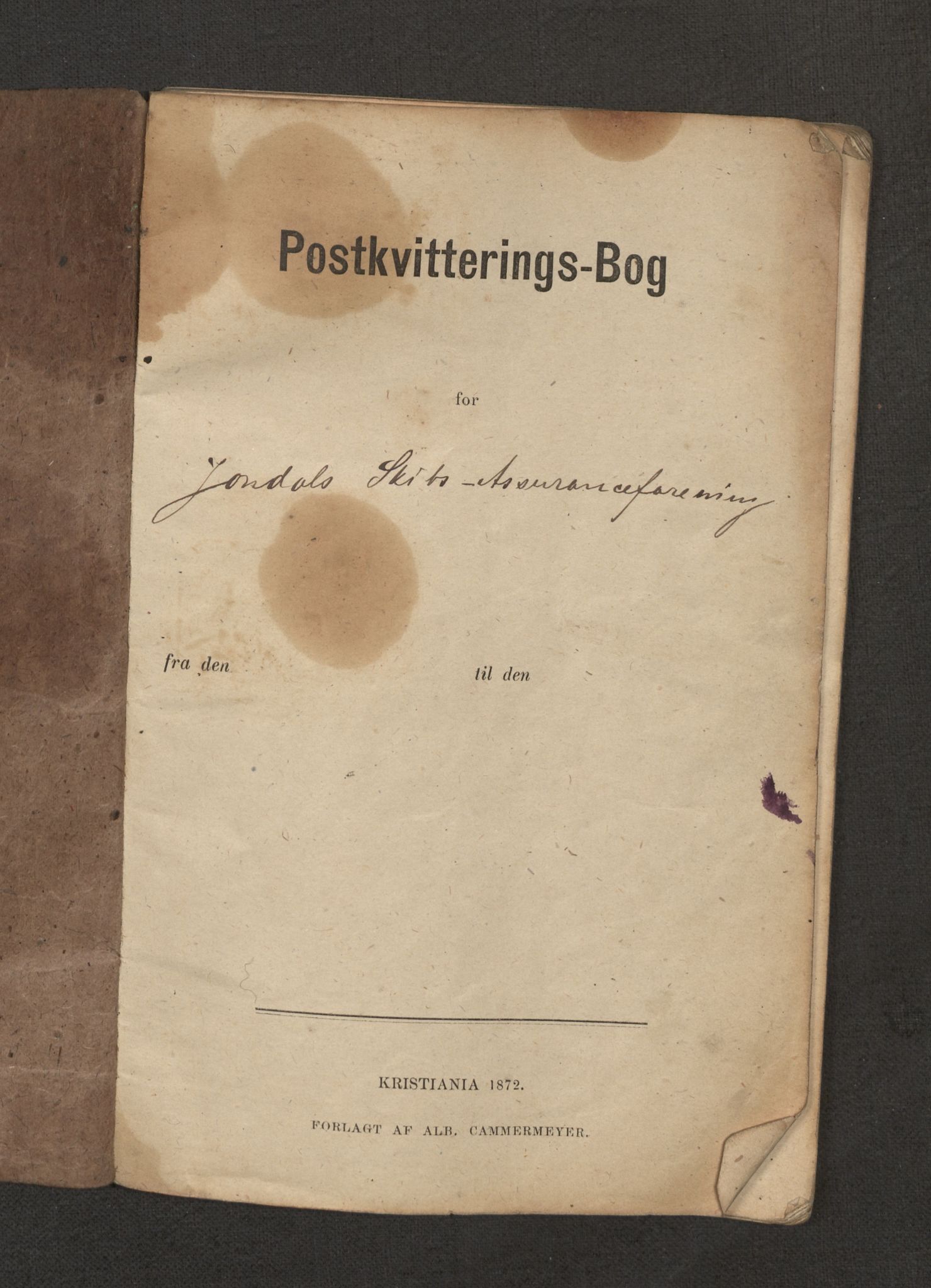 Jondal Skipsassuranseforening, AV/SAB-SAB/PA-0276/E/L0070: Korrespondanse , 1877