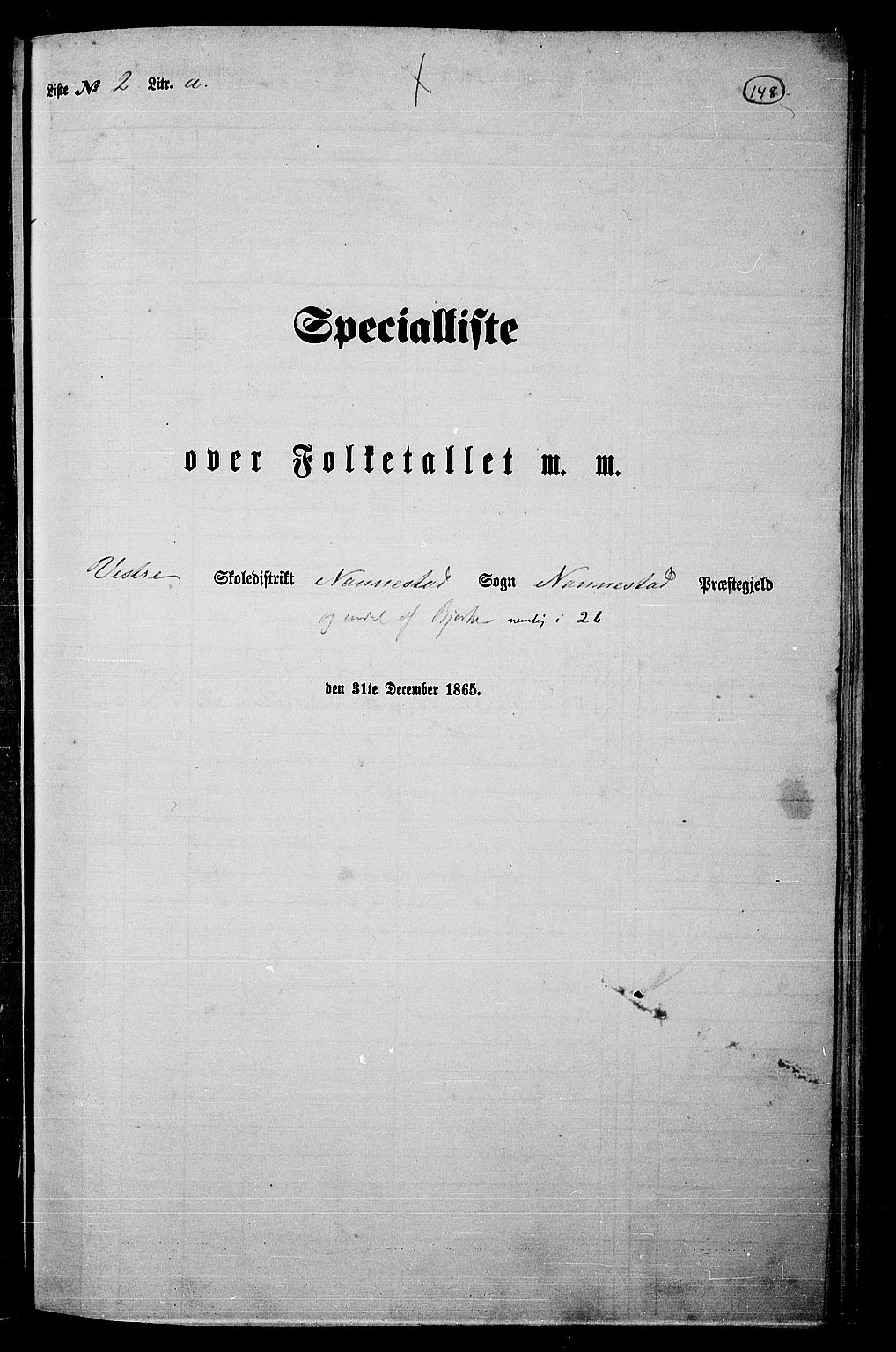 RA, Folketelling 1865 for 0238P Nannestad prestegjeld, 1865, s. 31