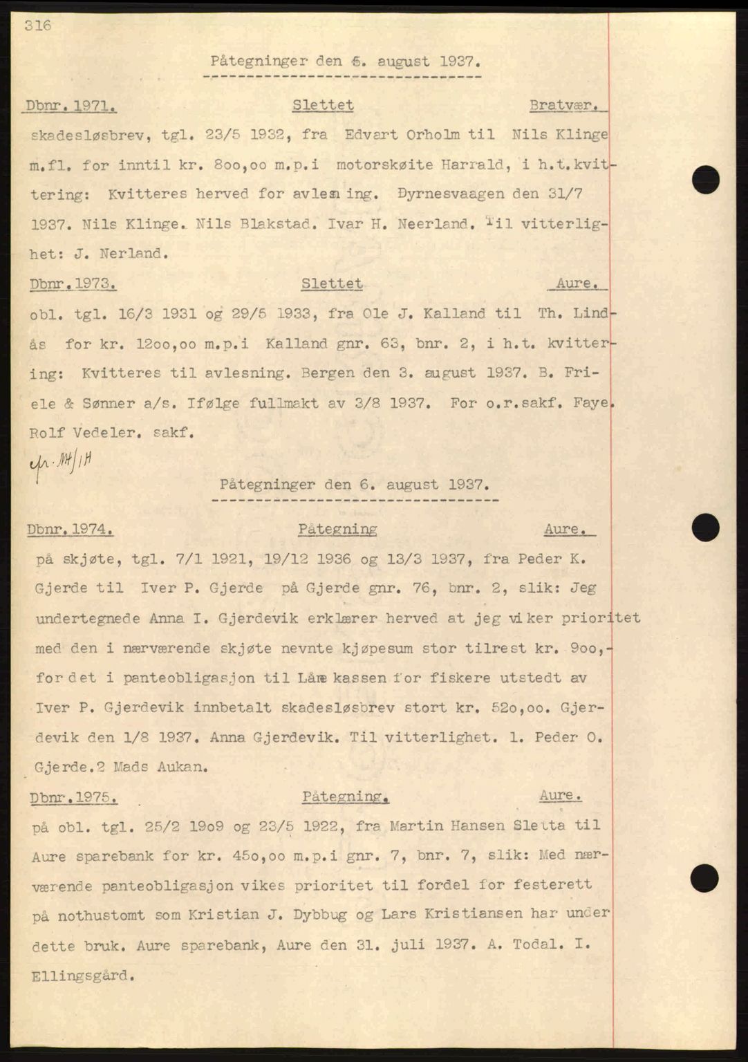 Nordmøre sorenskriveri, SAT/A-4132/1/2/2Ca: Pantebok nr. C80, 1936-1939, Dagboknr: 1971/1937