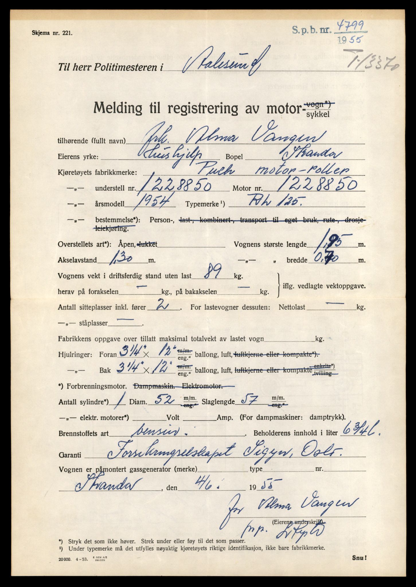 Møre og Romsdal vegkontor - Ålesund trafikkstasjon, AV/SAT-A-4099/F/Fe/L0039: Registreringskort for kjøretøy T 13361 - T 13530, 1927-1998, s. 153