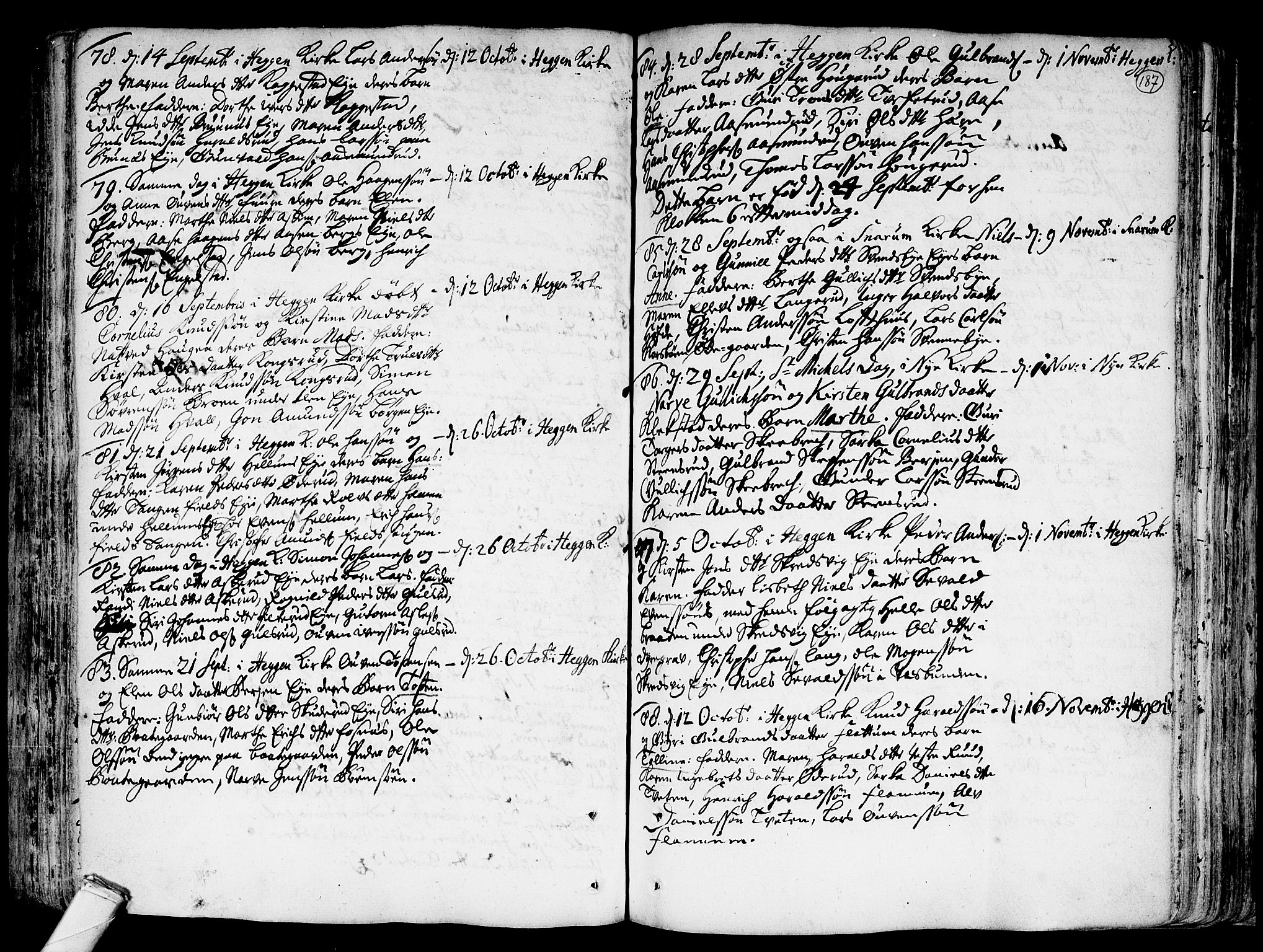 Modum kirkebøker, AV/SAKO-A-234/F/Fa/L0001: Ministerialbok nr. 1, 1712-1740, s. 187