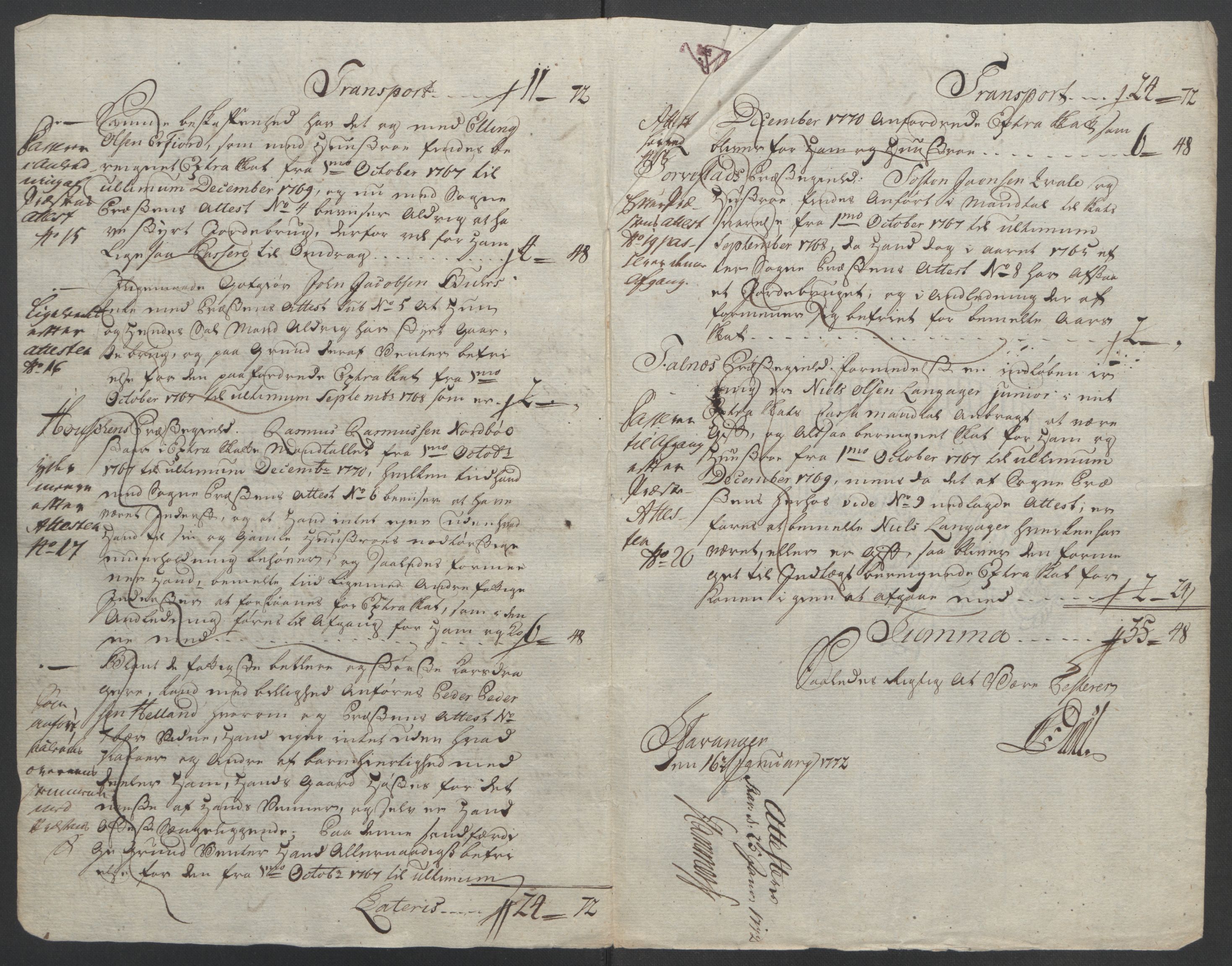 Rentekammeret inntil 1814, Reviderte regnskaper, Fogderegnskap, RA/EA-4092/R47/L2972: Ekstraskatten Ryfylke, 1762-1780, s. 232