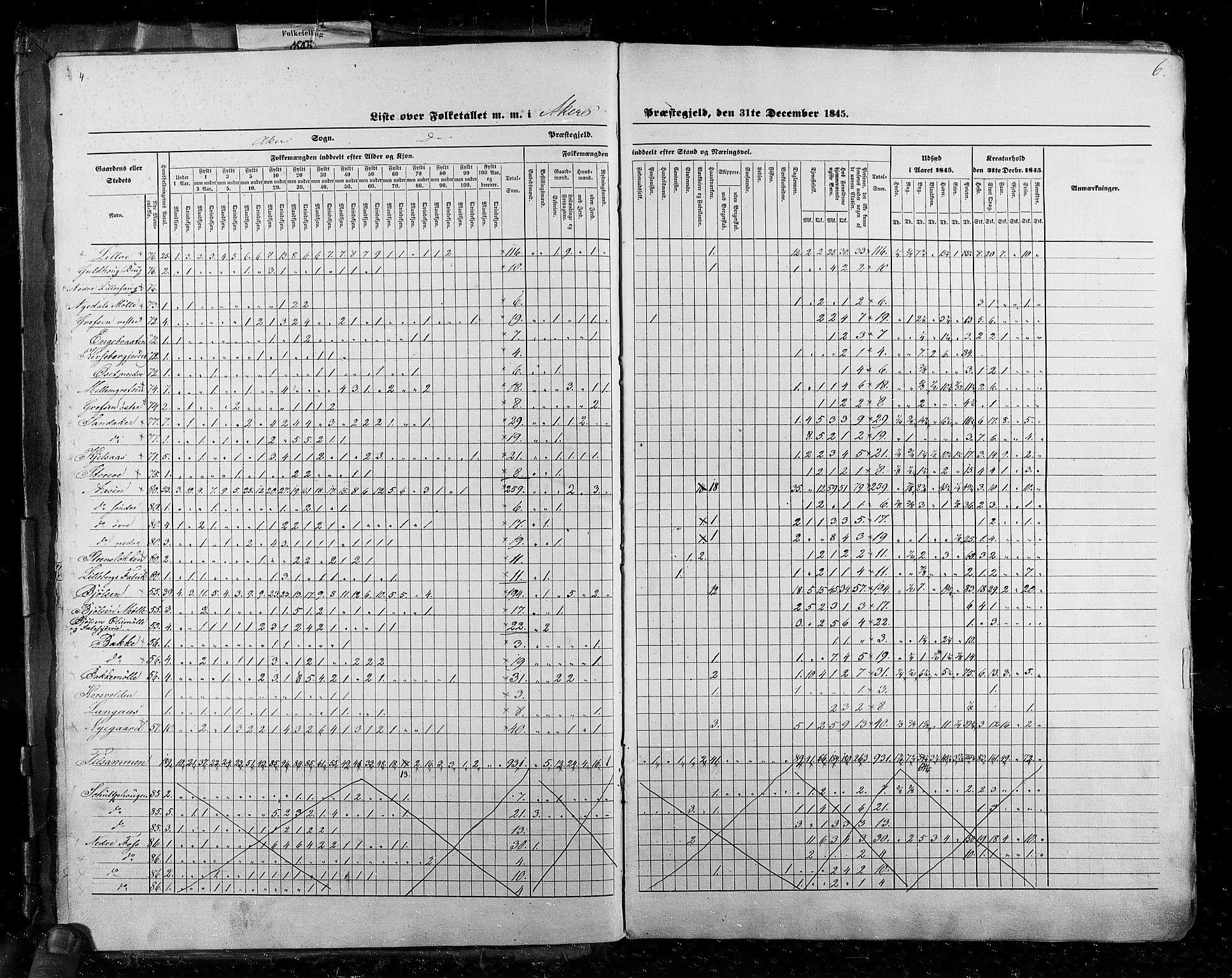 RA, Folketellingen 1845, bind 2: Smålenenes amt og Akershus amt, 1845, s. 6