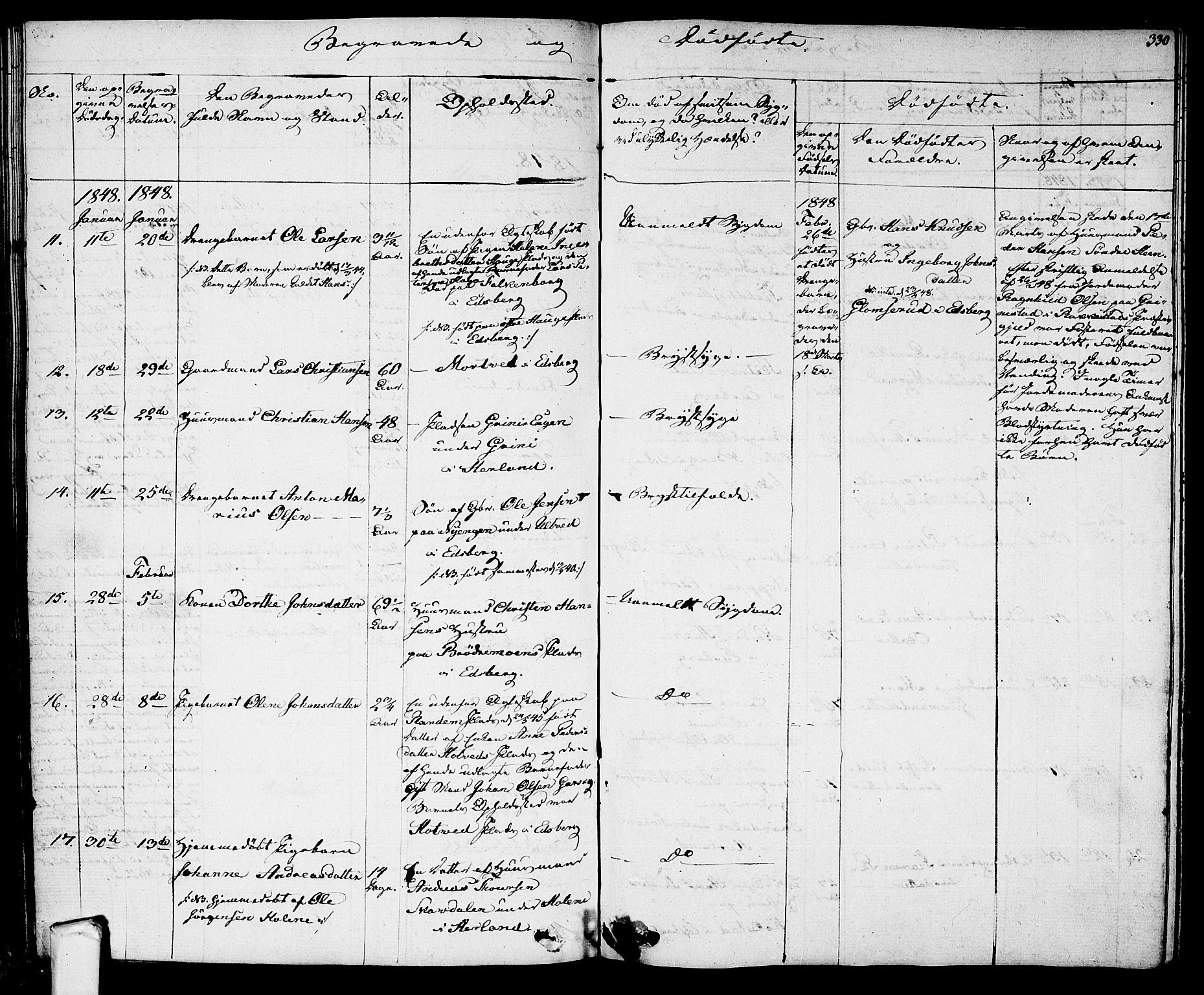 Eidsberg prestekontor Kirkebøker, AV/SAO-A-10905/F/Fa/L0008: Ministerialbok nr. I 8, 1832-1848, s. 330