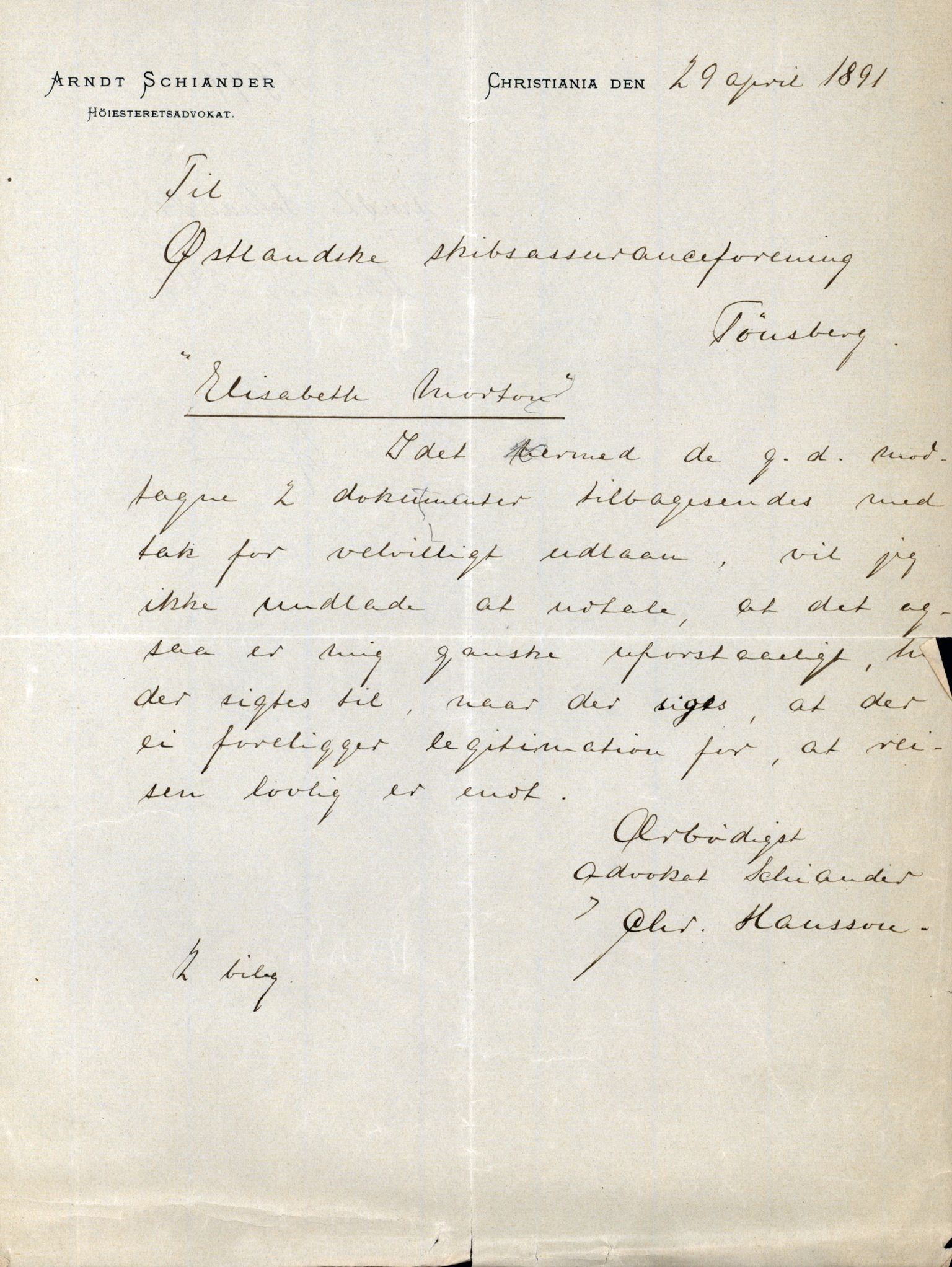 Pa 63 - Østlandske skibsassuranceforening, VEMU/A-1079/G/Ga/L0026/0002: Havaridokumenter / Dovre, Dictator, Ella, Elizabeth Morton, 1890, s. 232