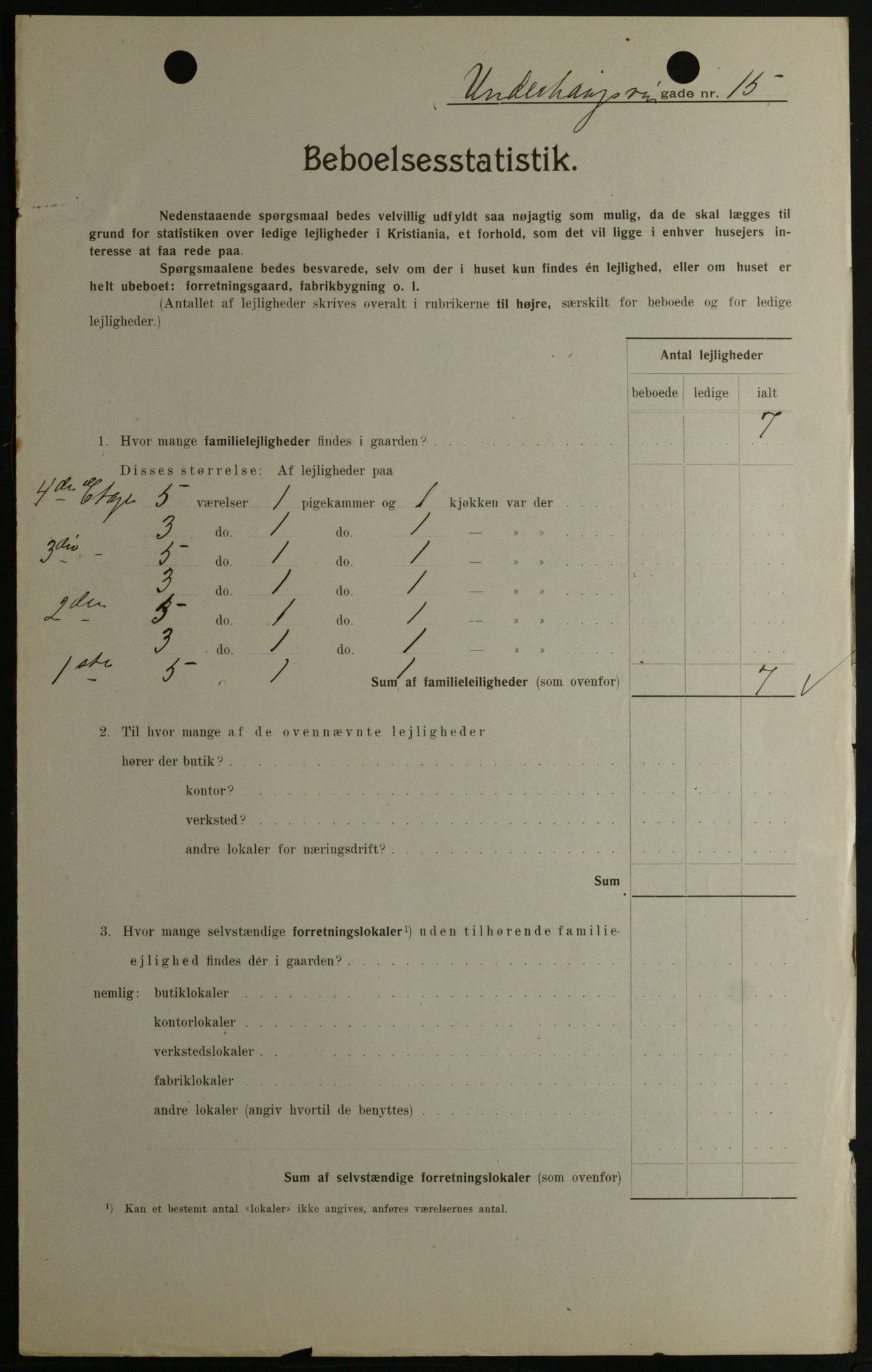 OBA, Kommunal folketelling 1.2.1908 for Kristiania kjøpstad, 1908, s. 107638