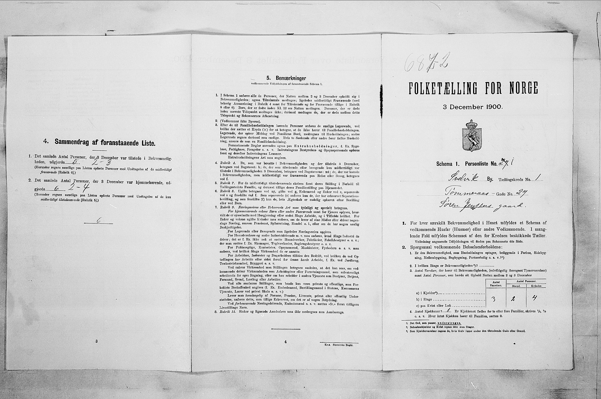 RA, Folketelling 1900 for 0701 Svelvik ladested, 1900, s. 254