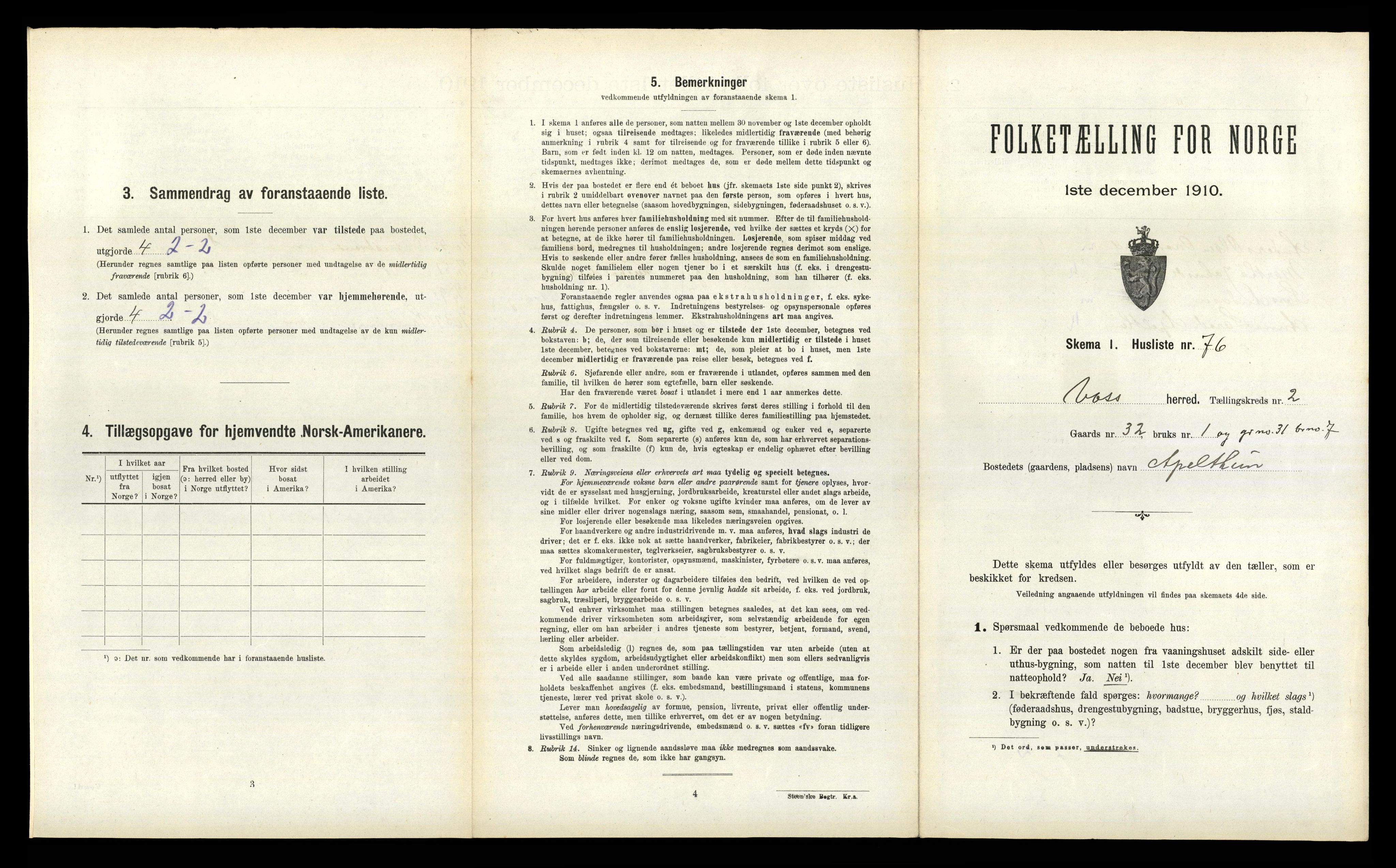 RA, Folketelling 1910 for 1235 Voss herred, 1910, s. 324