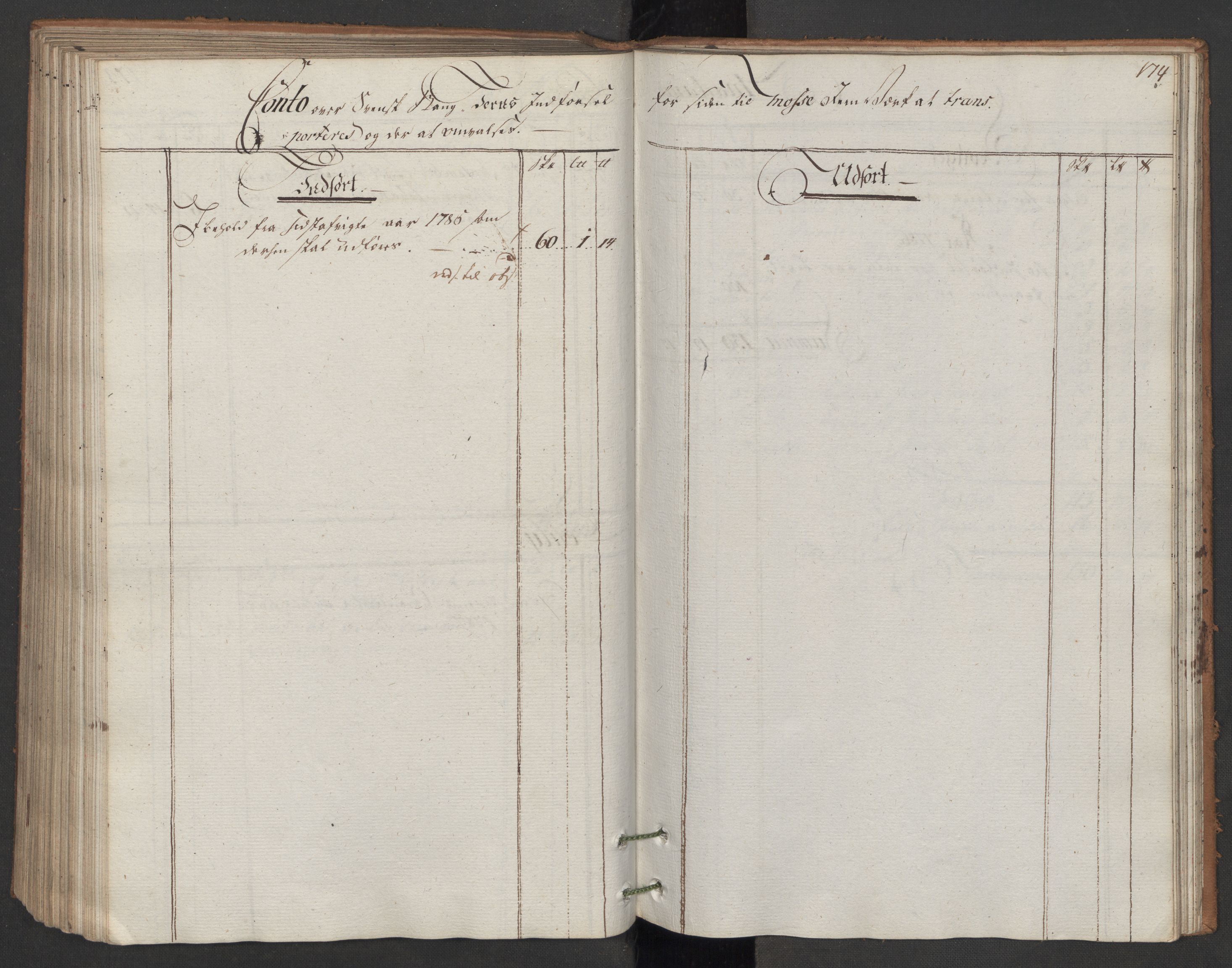 Generaltollkammeret, tollregnskaper, AV/RA-EA-5490/R06/L0166/0001: Tollregnskaper Kristiania / Utgående hovedtollbok, 1786, s. 173b-174a