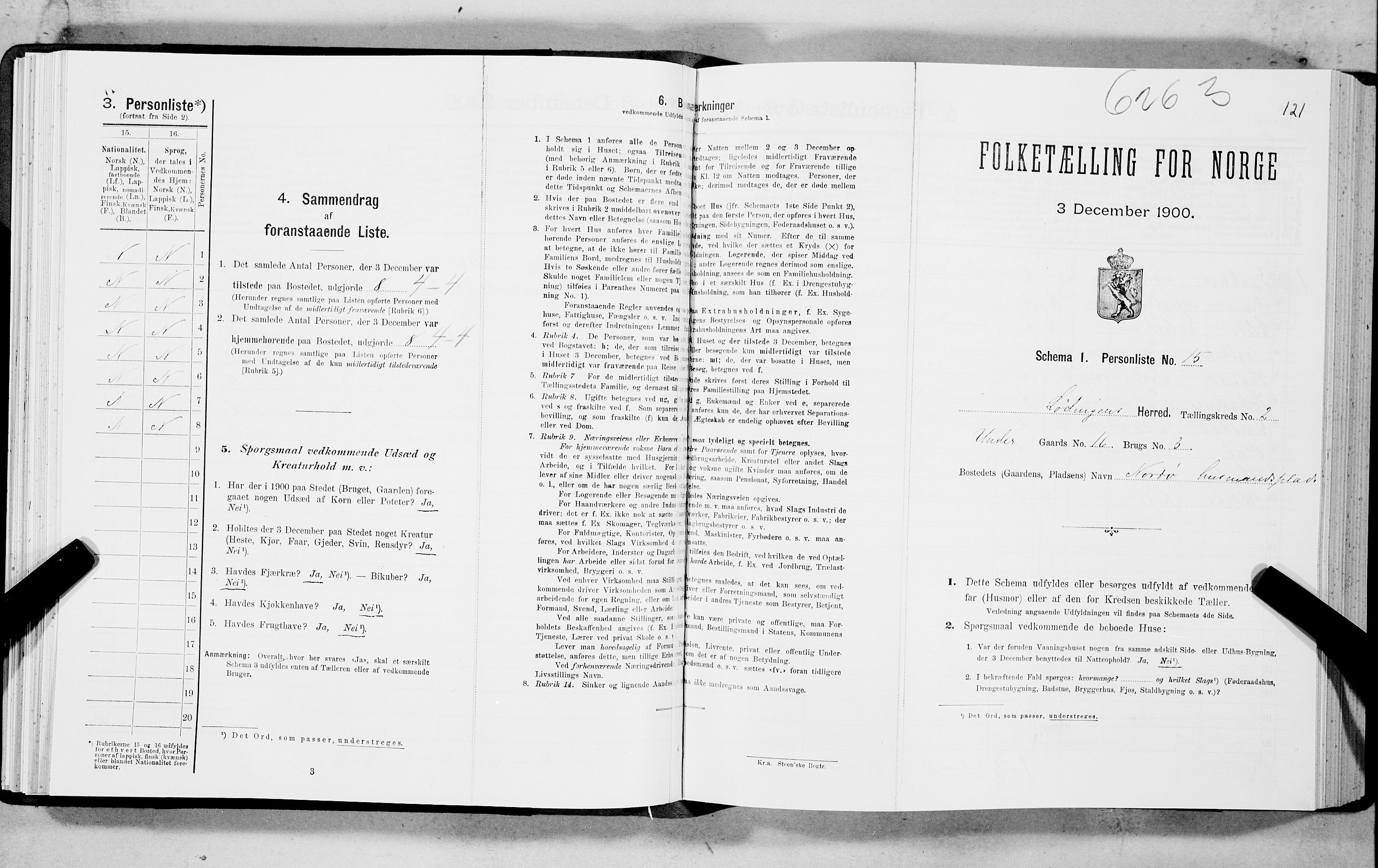 SAT, Folketelling 1900 for 1851 Lødingen herred, 1900, s. 121
