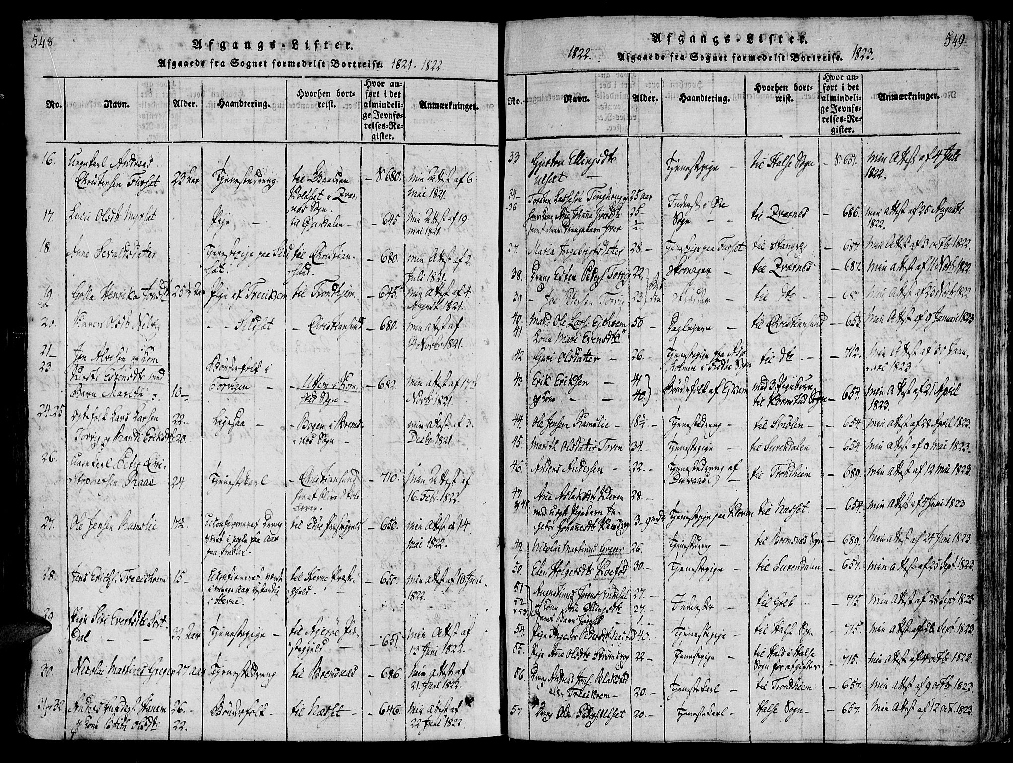 Ministerialprotokoller, klokkerbøker og fødselsregistre - Møre og Romsdal, AV/SAT-A-1454/586/L0982: Ministerialbok nr. 586A08, 1819-1829, s. 548-549