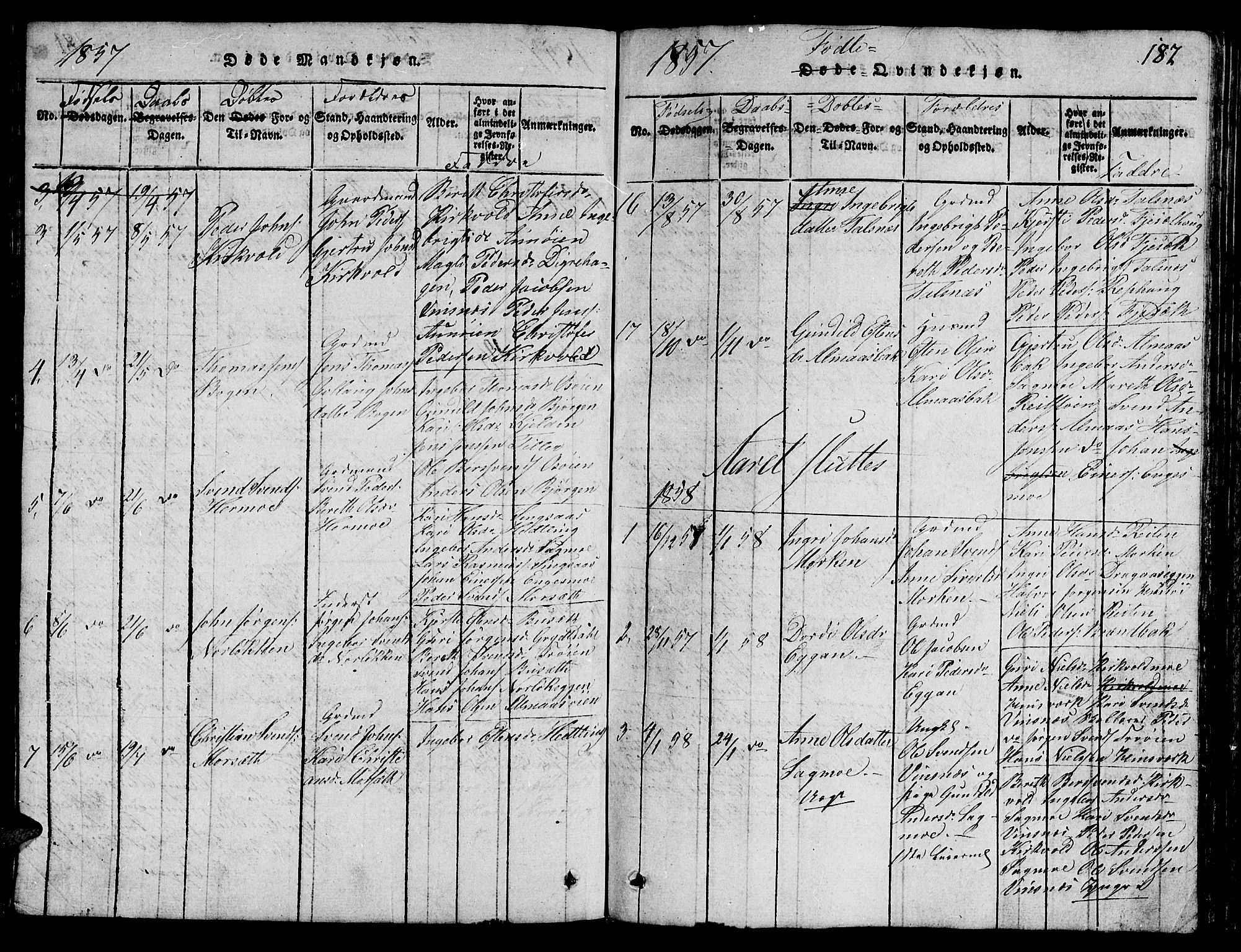 Ministerialprotokoller, klokkerbøker og fødselsregistre - Sør-Trøndelag, SAT/A-1456/688/L1026: Klokkerbok nr. 688C01, 1817-1860, s. 182