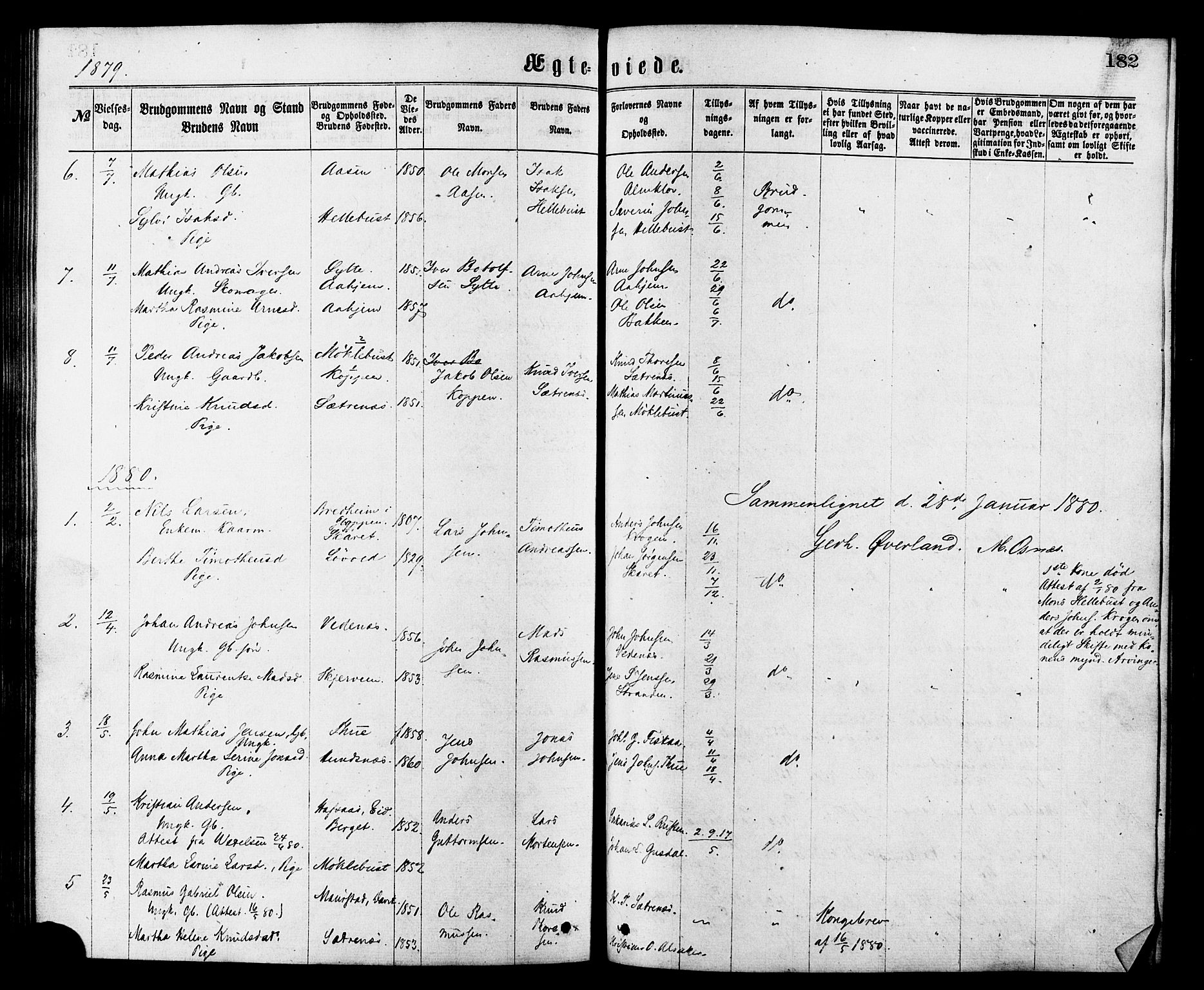 Ministerialprotokoller, klokkerbøker og fødselsregistre - Møre og Romsdal, AV/SAT-A-1454/501/L0007: Ministerialbok nr. 501A07, 1868-1884, s. 182