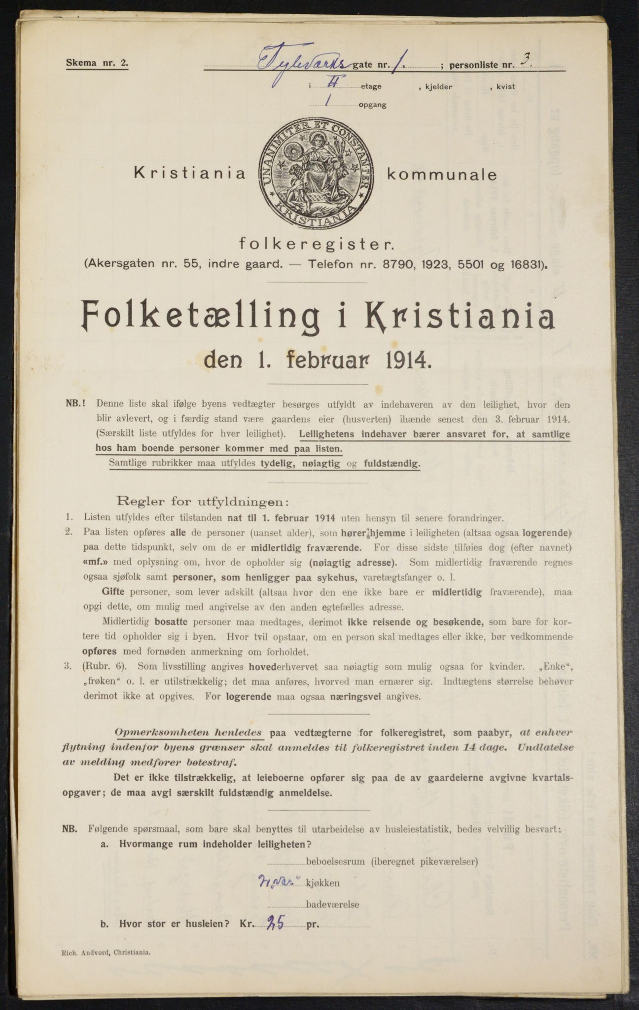 OBA, Kommunal folketelling 1.2.1914 for Kristiania, 1914, s. 108051