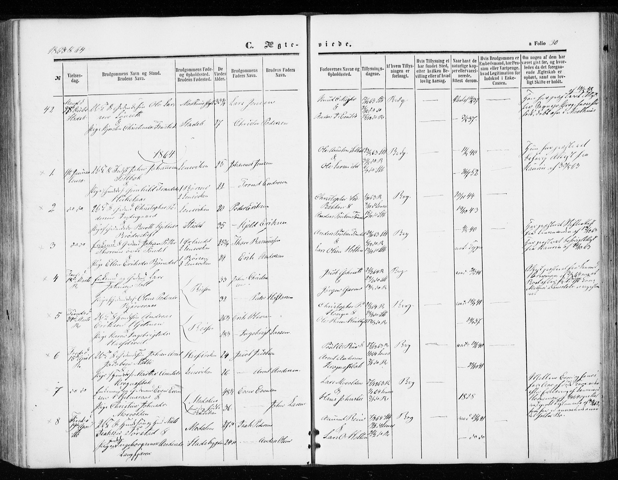 Ministerialprotokoller, klokkerbøker og fødselsregistre - Sør-Trøndelag, AV/SAT-A-1456/646/L0612: Ministerialbok nr. 646A10, 1858-1869, s. 30