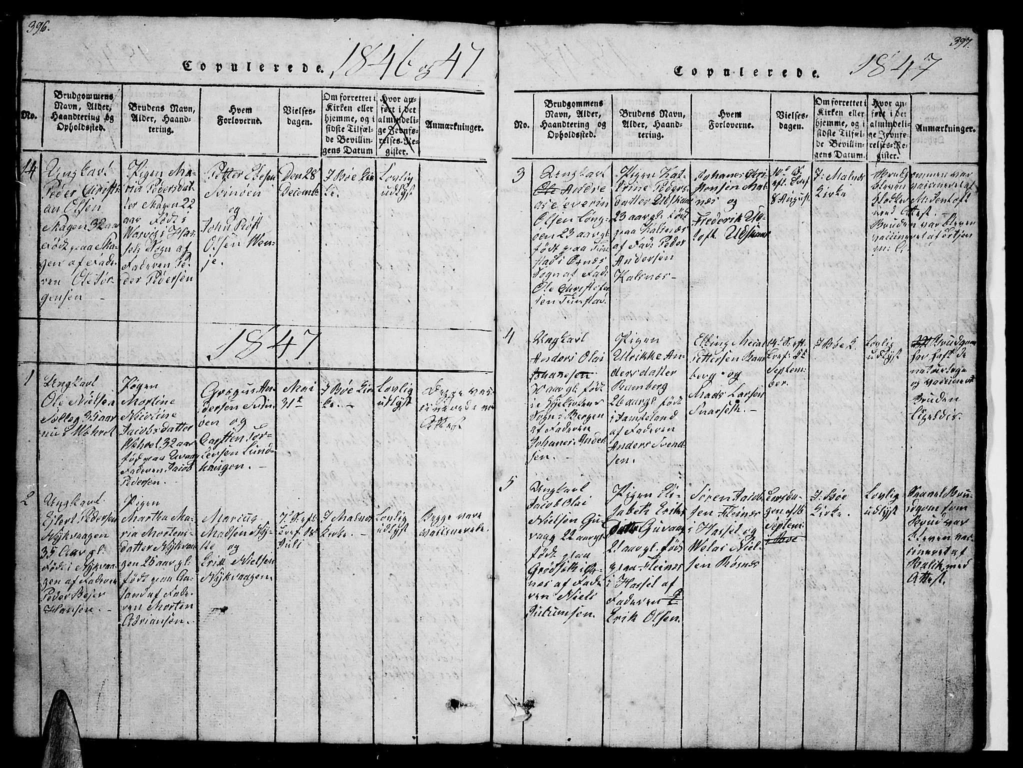 Ministerialprotokoller, klokkerbøker og fødselsregistre - Nordland, AV/SAT-A-1459/891/L1312: Klokkerbok nr. 891C01, 1820-1856, s. 396-397