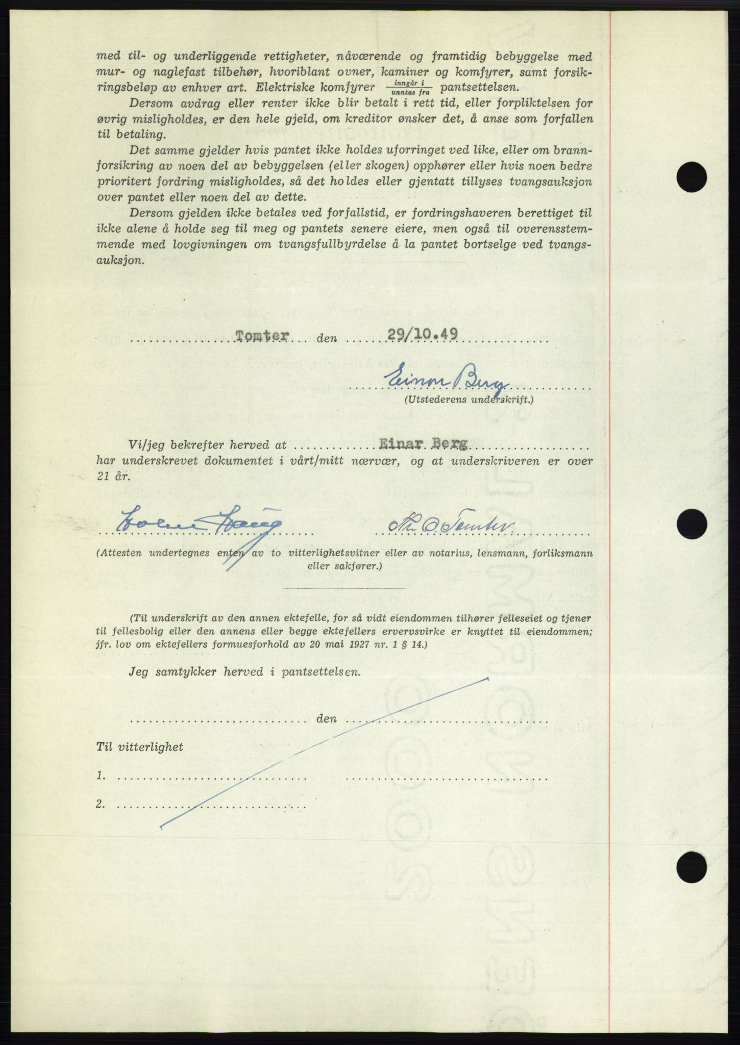 Moss sorenskriveri, SAO/A-10168: Pantebok nr. B23, 1949-1950, Dagboknr: 3336/1949
