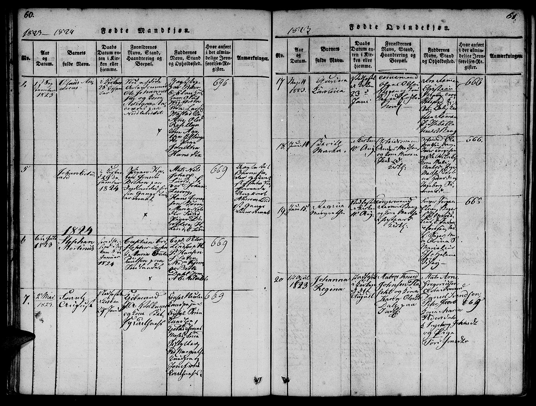 Ministerialprotokoller, klokkerbøker og fødselsregistre - Møre og Romsdal, AV/SAT-A-1454/572/L0842: Ministerialbok nr. 572A05, 1819-1832, s. 60-61