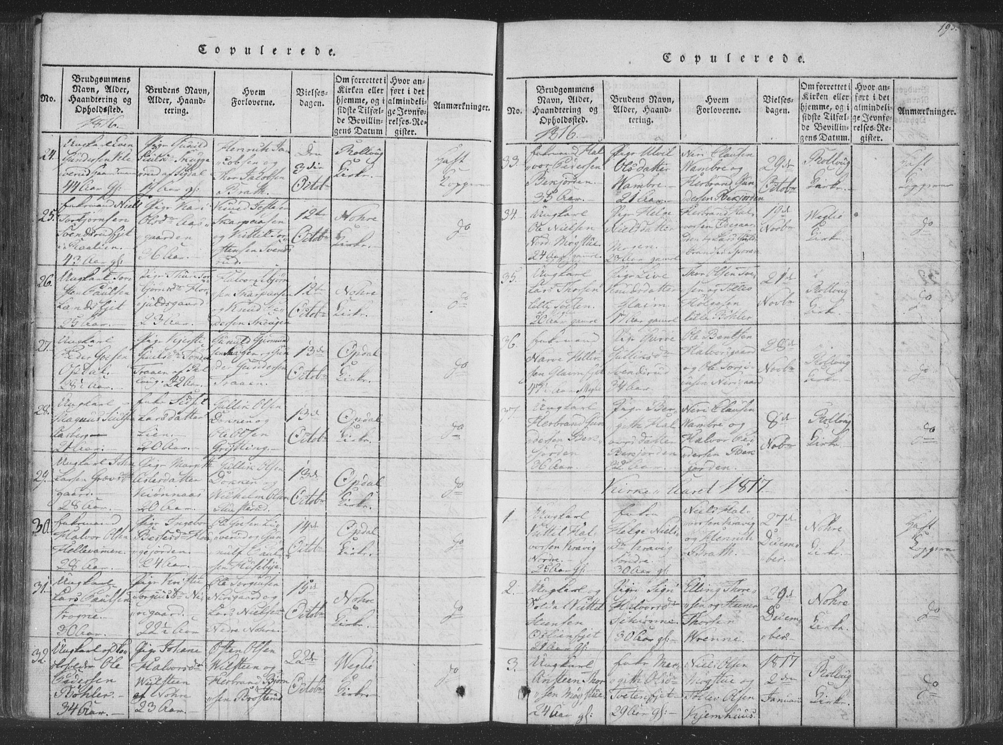 Rollag kirkebøker, AV/SAKO-A-240/F/Fa/L0006: Ministerialbok nr. I 6, 1814-1828, s. 193