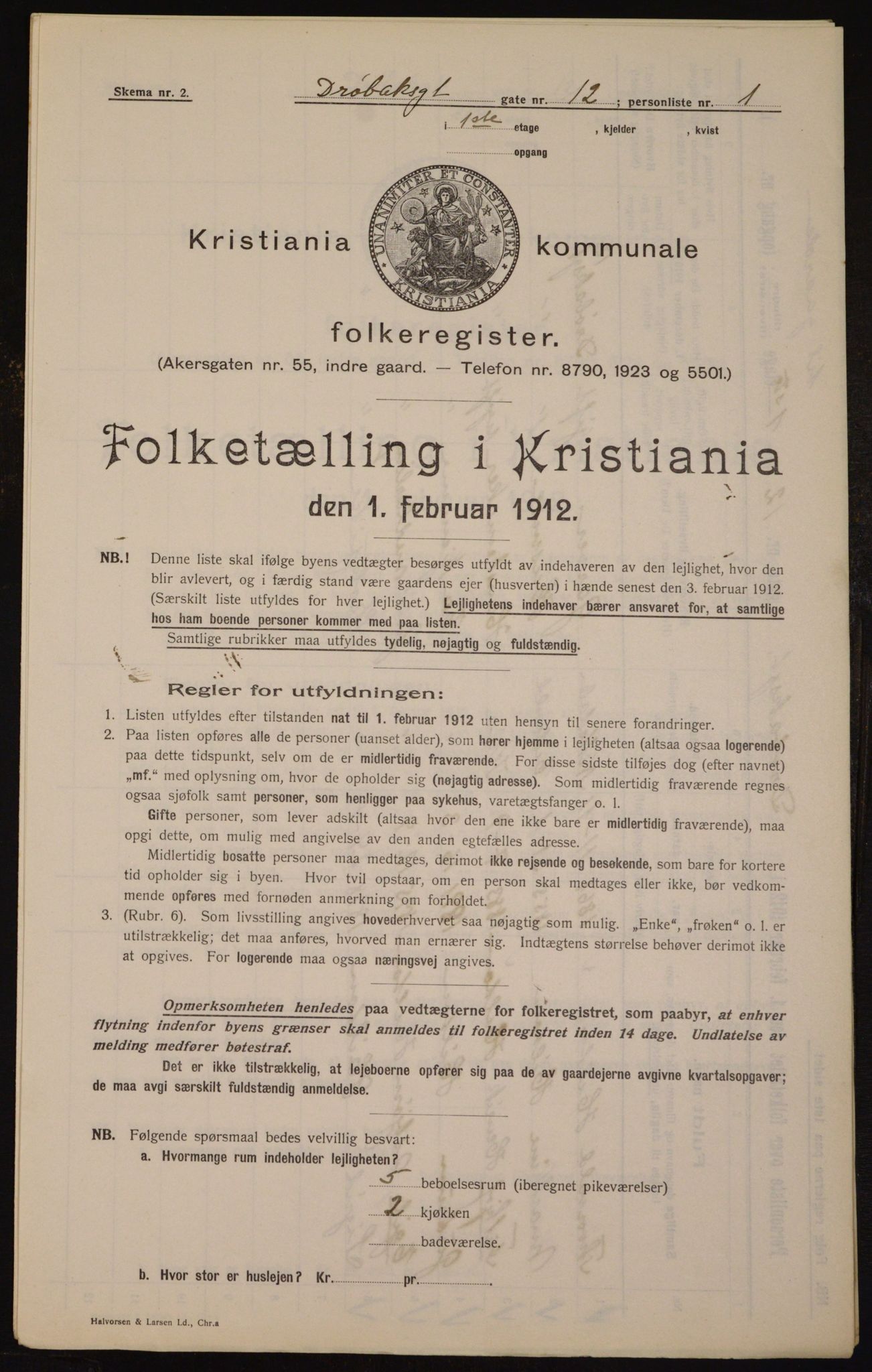 OBA, Kommunal folketelling 1.2.1912 for Kristiania, 1912, s. 17346