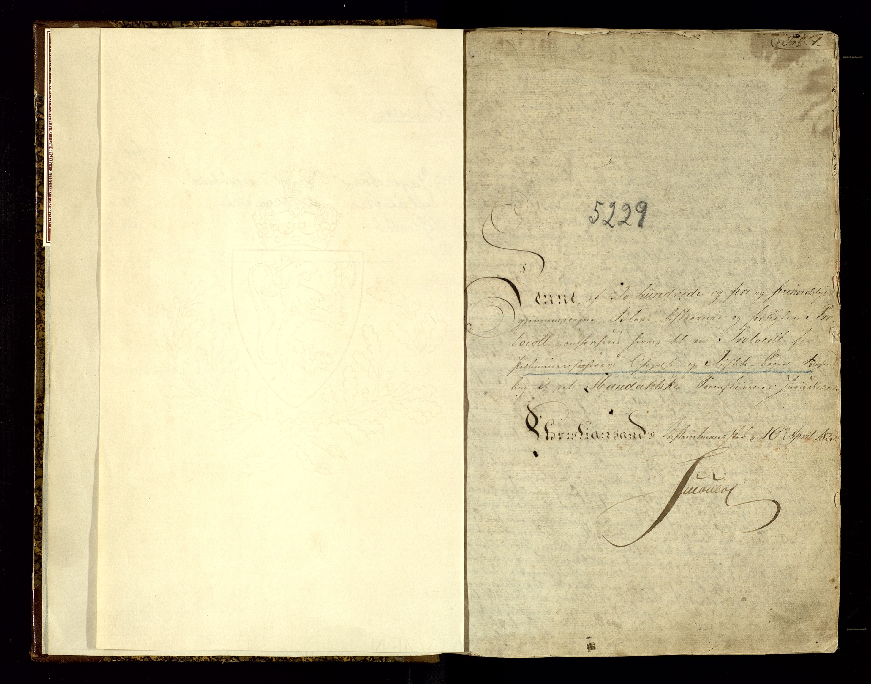 Mandal sorenskriveri, SAK/1221-0005/001/F/Fb/L0008: Ekstrarettsprotokoll nr 7, 1825-1830, s. 1