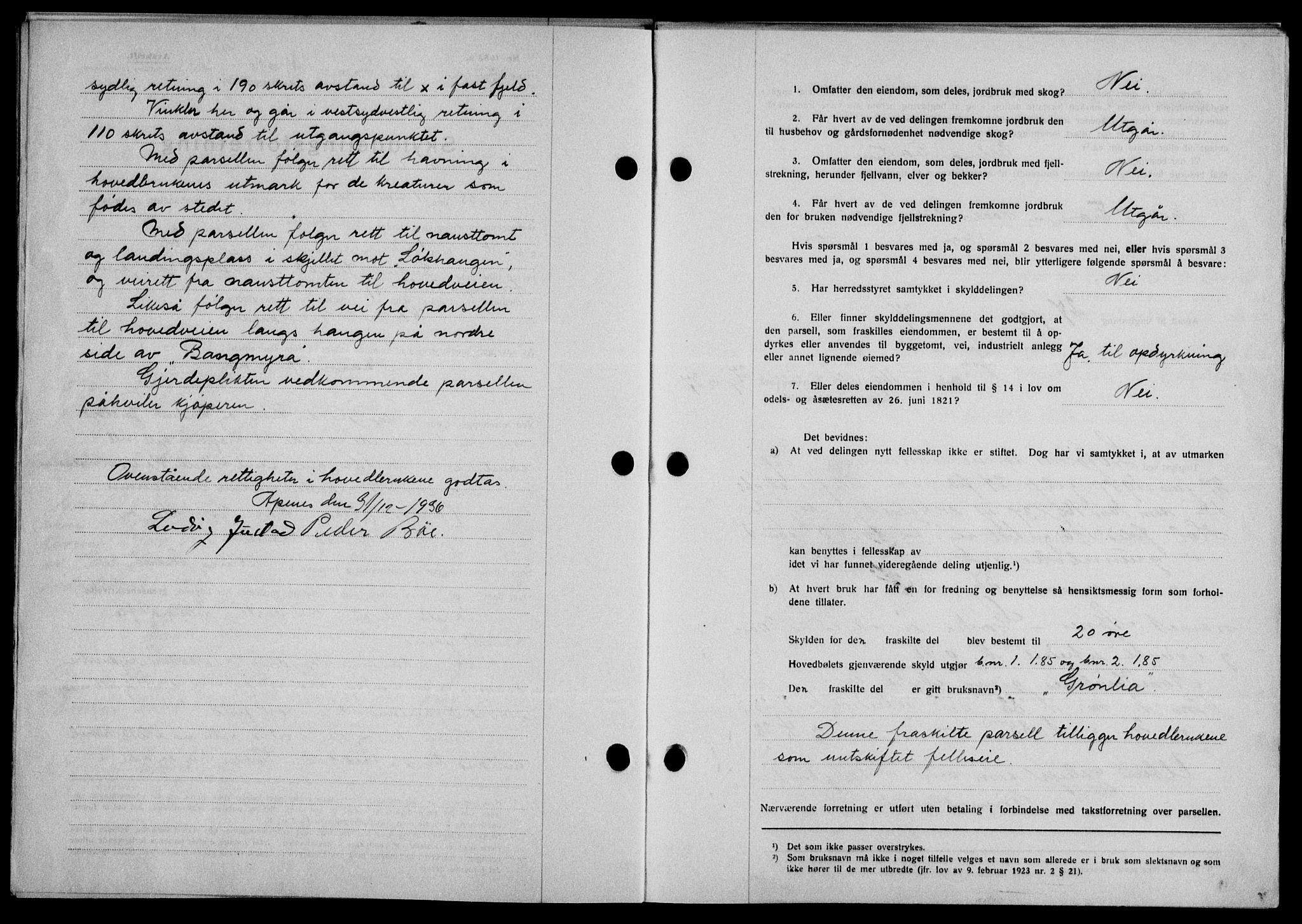 Lofoten sorenskriveri, SAT/A-0017/1/2/2C/L0001a: Pantebok nr. 1a, 1936-1937, Dagboknr: 169/1937