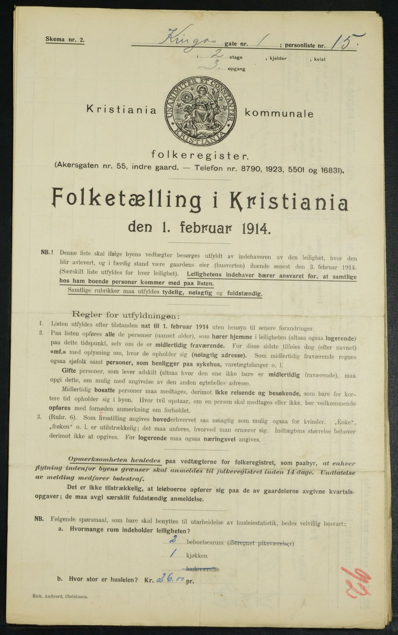 OBA, Kommunal folketelling 1.2.1914 for Kristiania, 1914, s. 49503