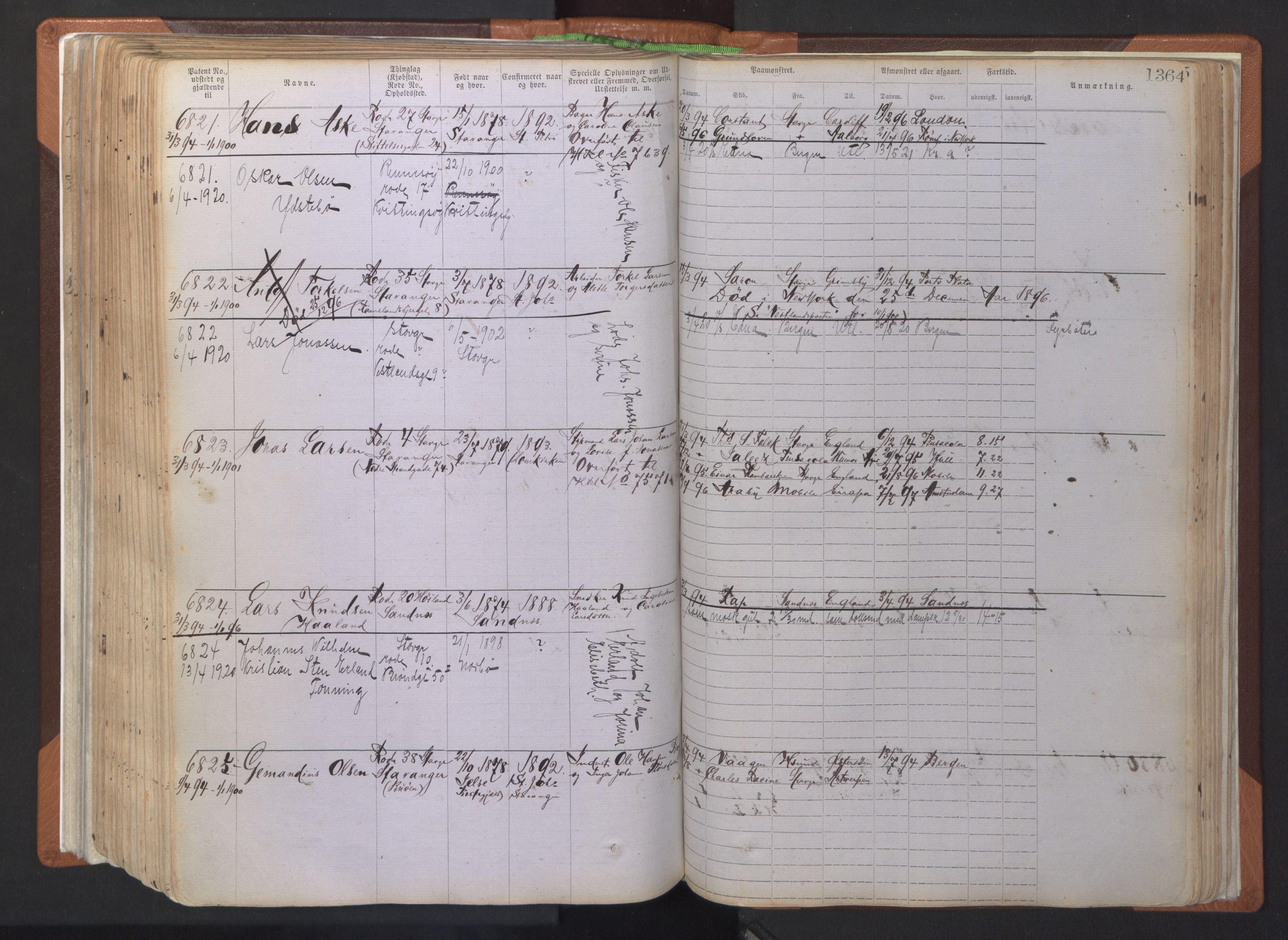 Stavanger sjømannskontor, AV/SAST-A-102006/F/Ff/L0007: Annotasjonsrulle, patentnr. 5506-7180, 1887-1900, s. 269