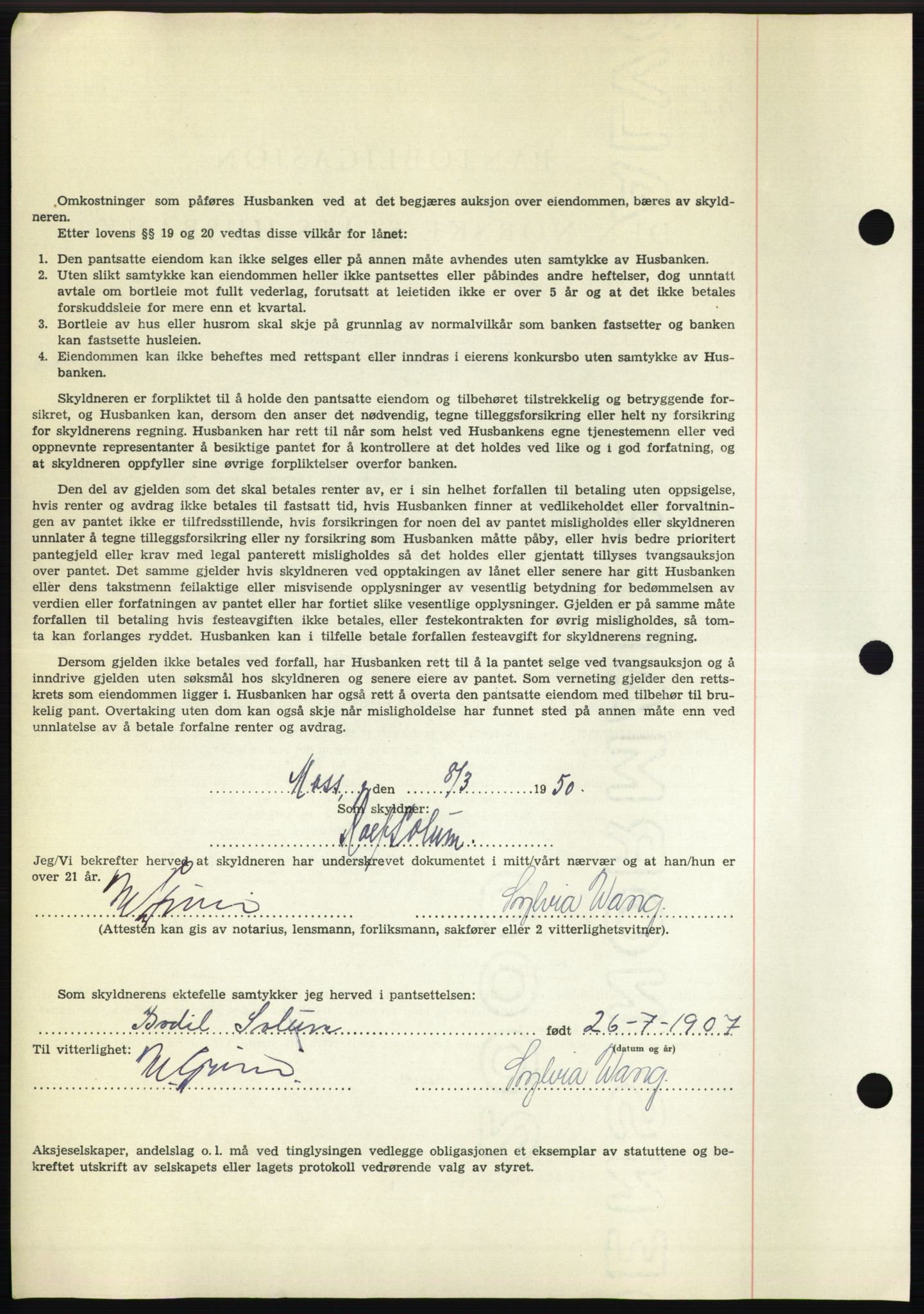 Moss sorenskriveri, SAO/A-10168: Pantebok nr. B23, 1949-1950, Dagboknr: 777/1950