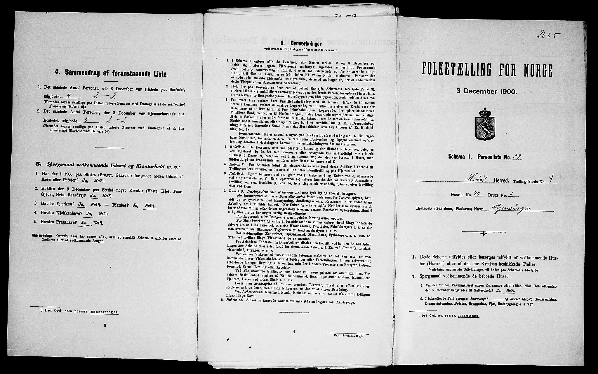 SAO, Folketelling 1900 for 0138 Hobøl herred, 1900