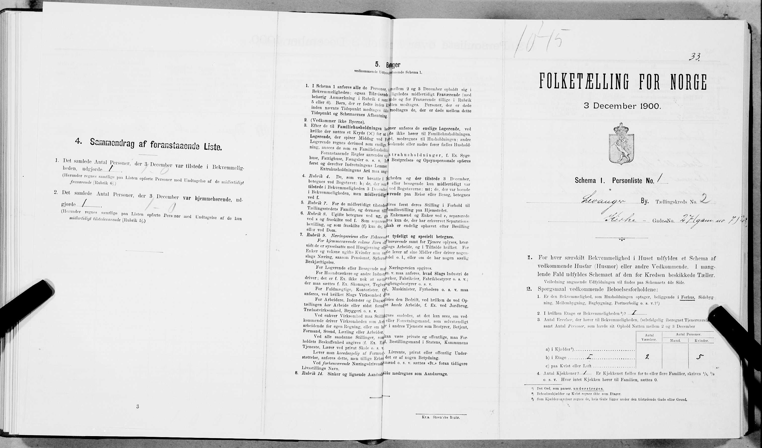 SAT, Folketelling 1900 for 1701 Levanger kjøpstad, 1900, s. 194