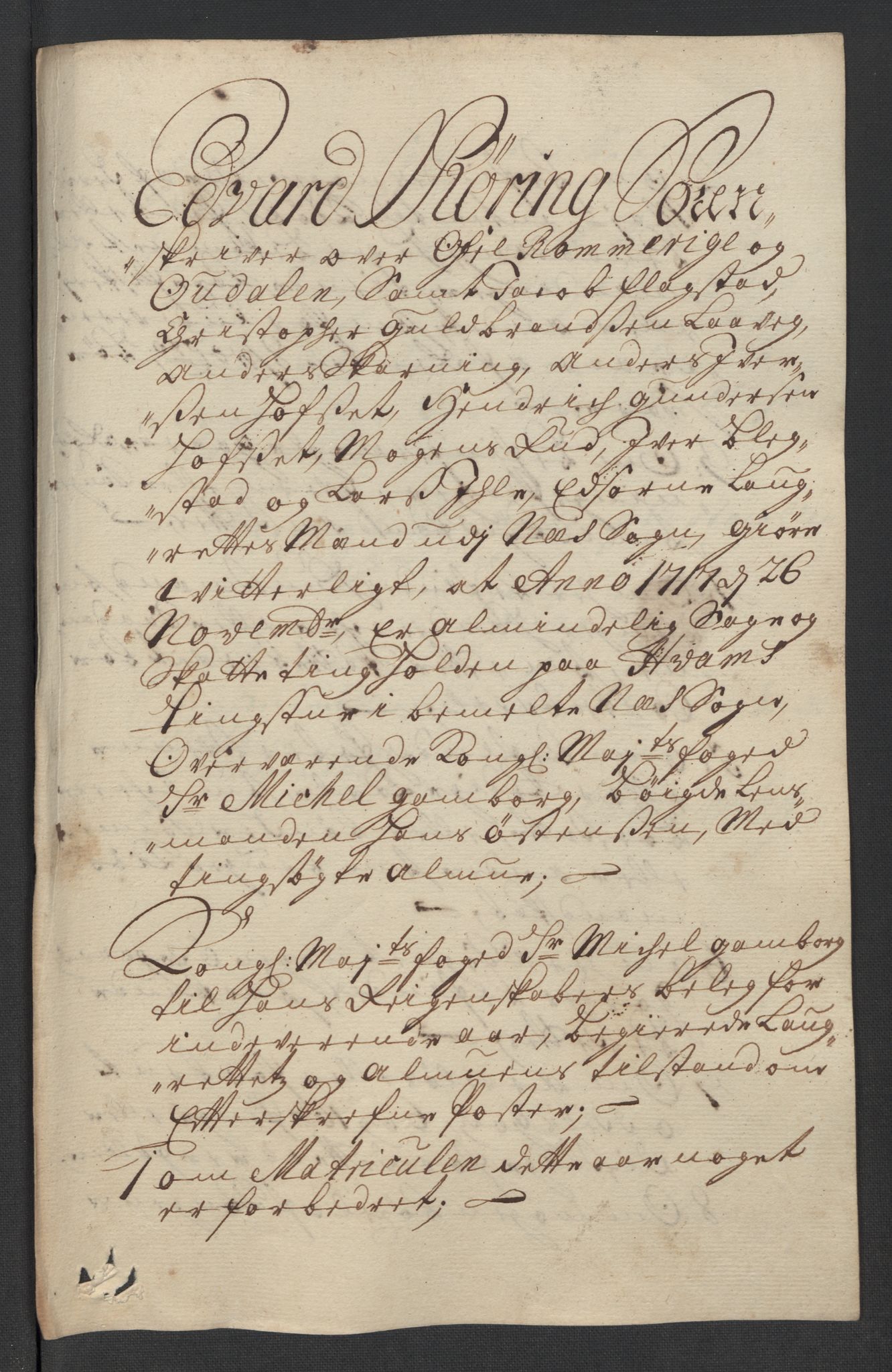 Rentekammeret inntil 1814, Reviderte regnskaper, Fogderegnskap, RA/EA-4092/R12/L0726: Fogderegnskap Øvre Romerike, 1717, s. 100