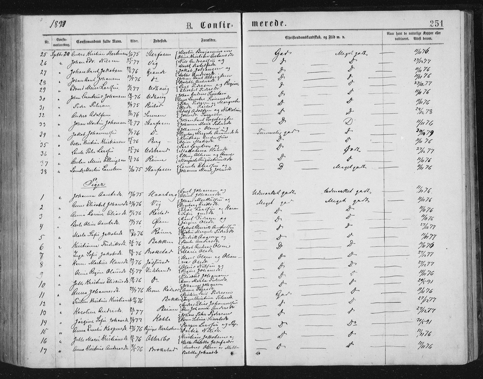 Ministerialprotokoller, klokkerbøker og fødselsregistre - Sør-Trøndelag, AV/SAT-A-1456/659/L0745: Klokkerbok nr. 659C02, 1869-1892, s. 251