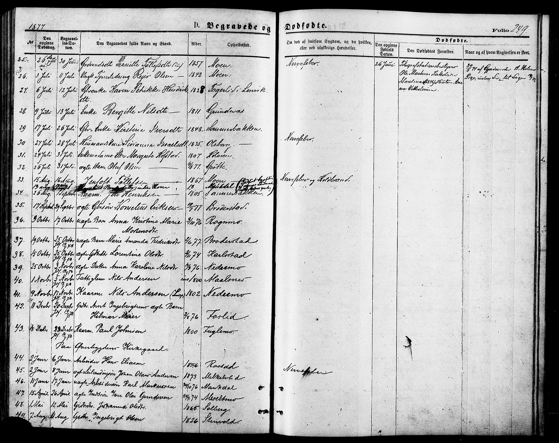 Målselv sokneprestembete, AV/SATØ-S-1311/G/Ga/Gaa/L0005kirke: Ministerialbok nr. 5, 1872-1884, s. 249