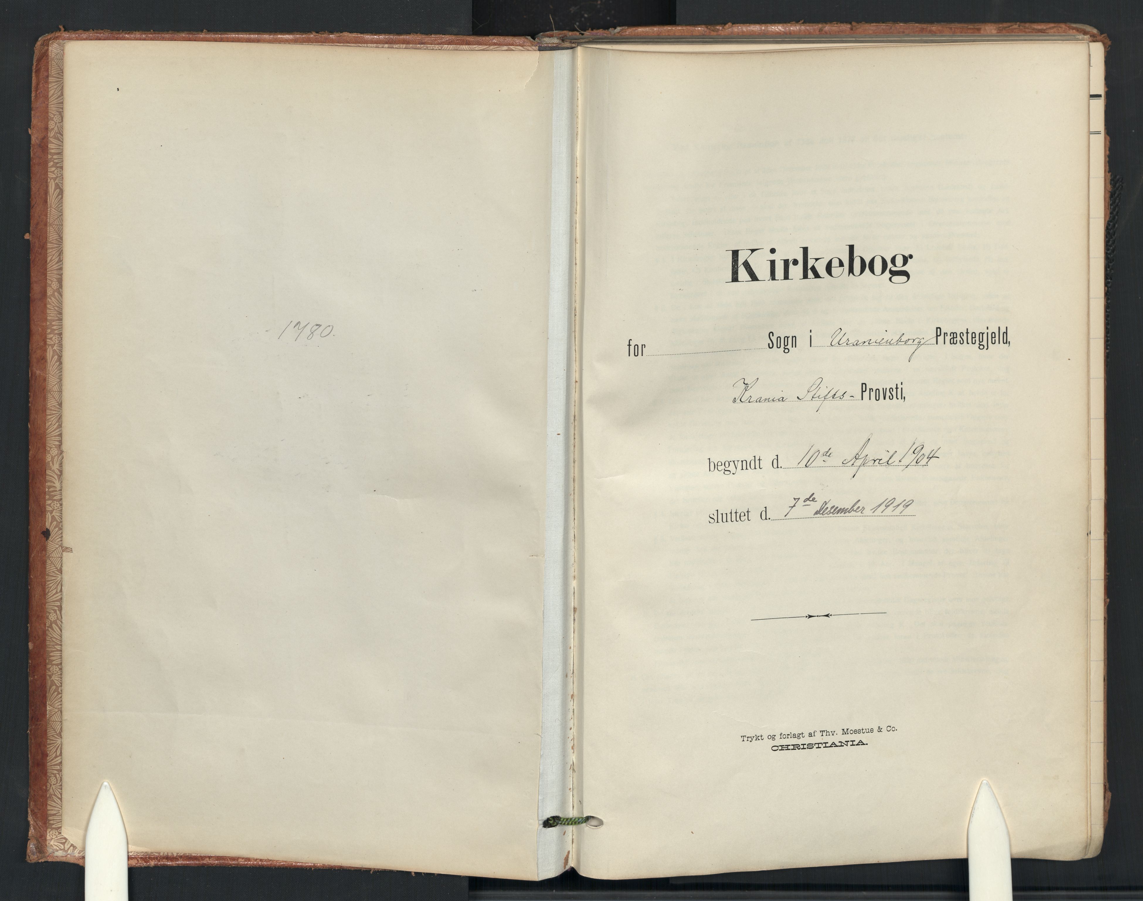 Uranienborg prestekontor Kirkebøker, SAO/A-10877/F/Fa/L0009: Ministerialbok nr. 9, 1904-1919