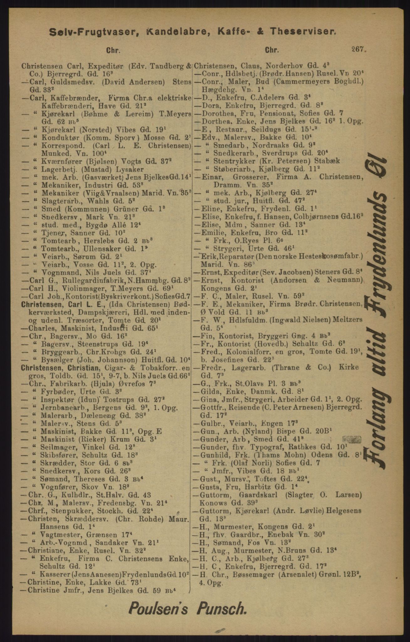 Kristiania/Oslo adressebok, PUBL/-, 1905, s. 267