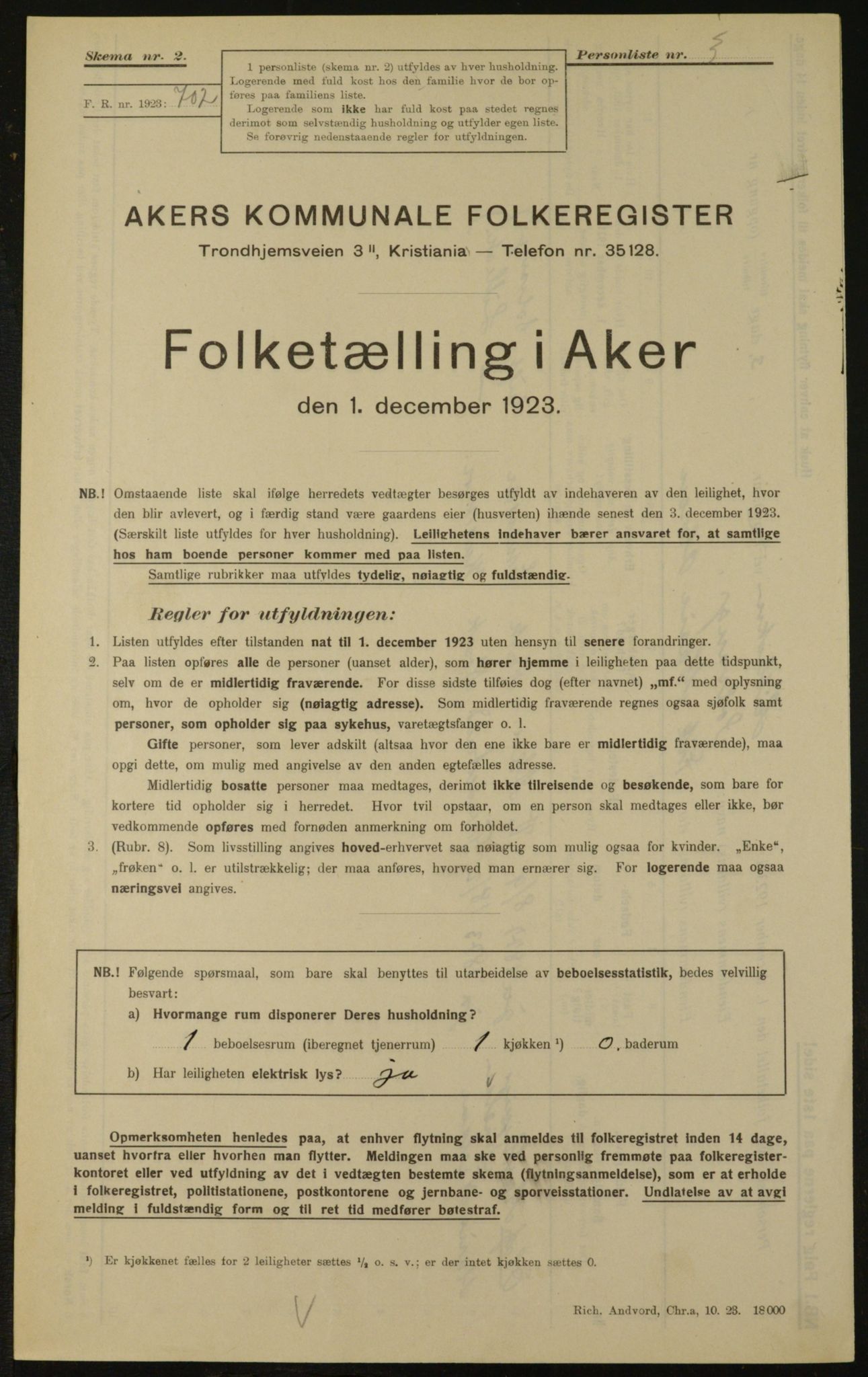 , Kommunal folketelling 1.12.1923 for Aker, 1923, s. 4495