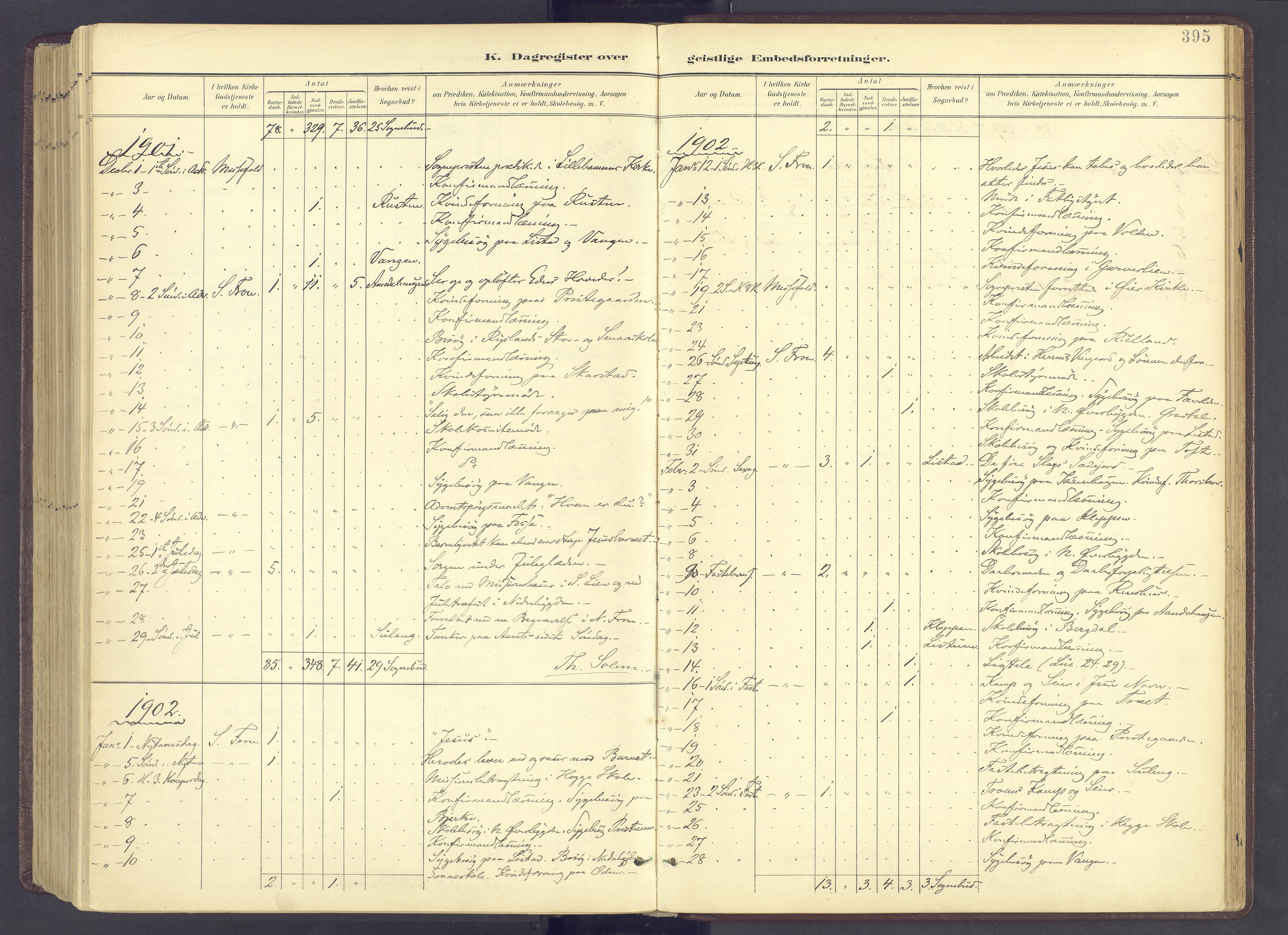 Sør-Fron prestekontor, AV/SAH-PREST-010/H/Ha/Haa/L0004: Ministerialbok nr. 4, 1898-1919, s. 395